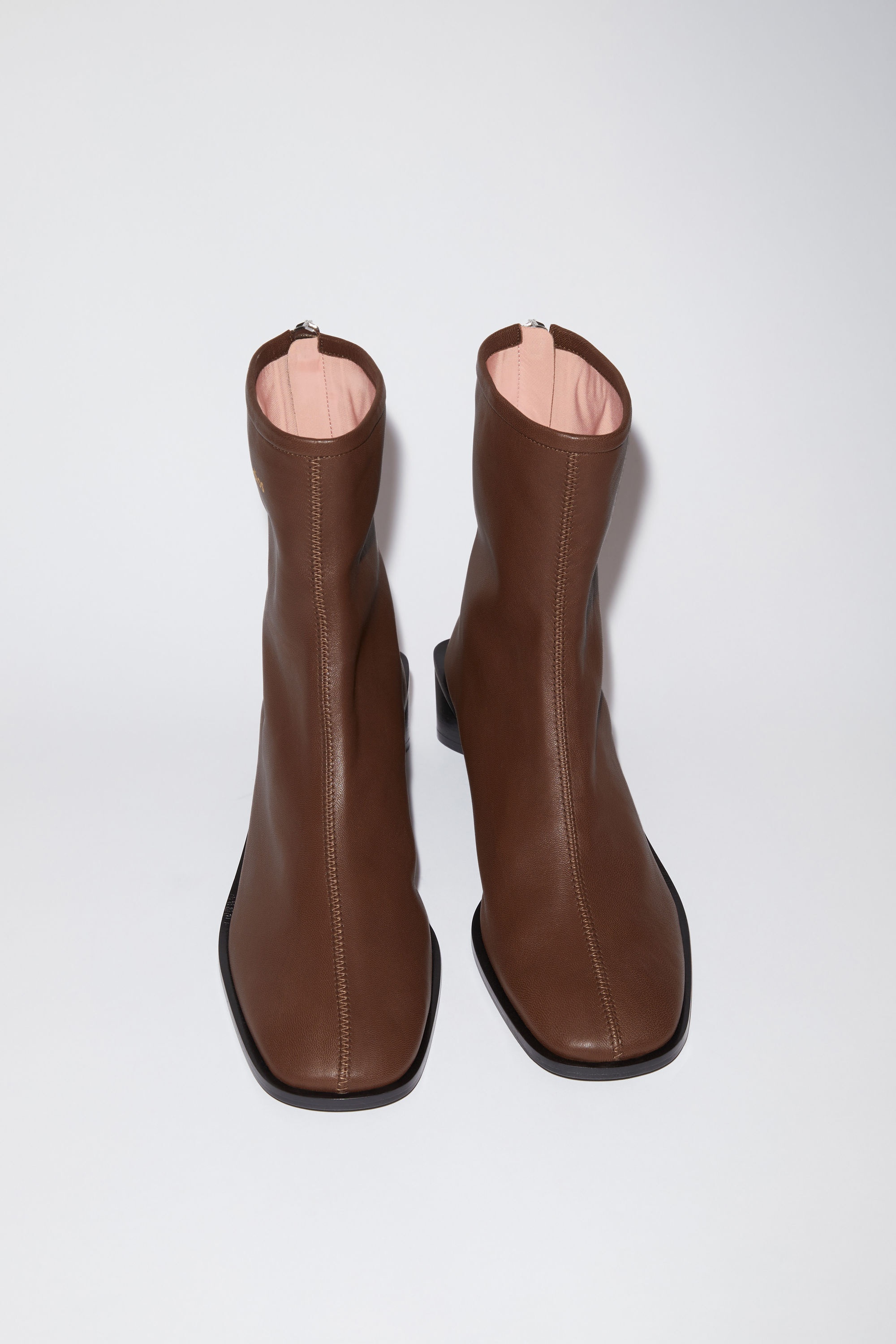 Branded leather boots - Brown/black - 2