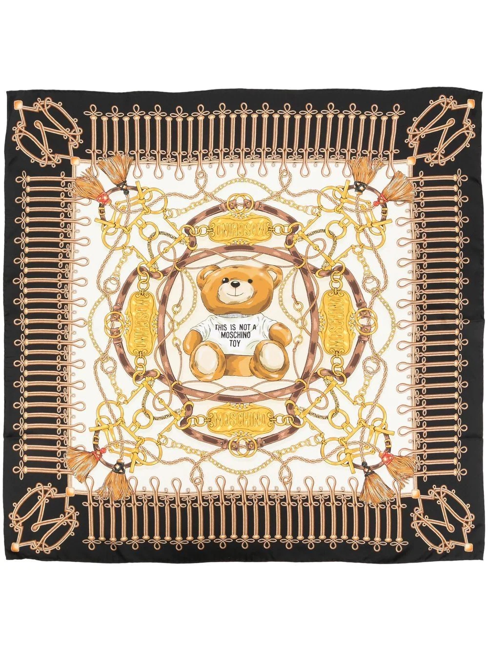 teddy chain-print silk scarf - 2