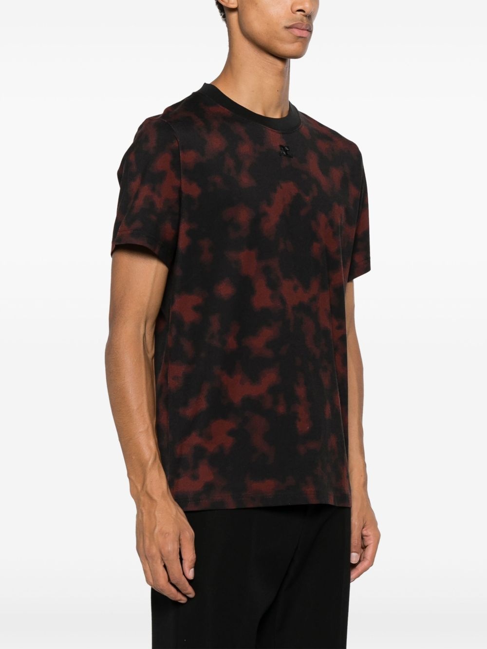 tortoiseshell-print cotton T-shirt - 3