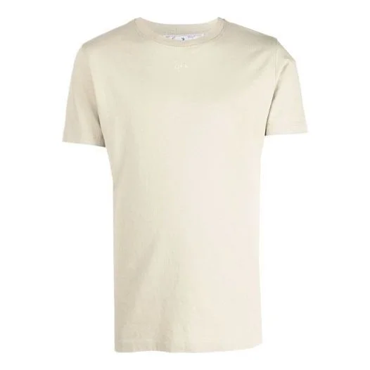 Off-White FW21 Back Arrow Pattern Short Sleeve Ordinary Version Beige OMAA027F21JER0071717 - 1