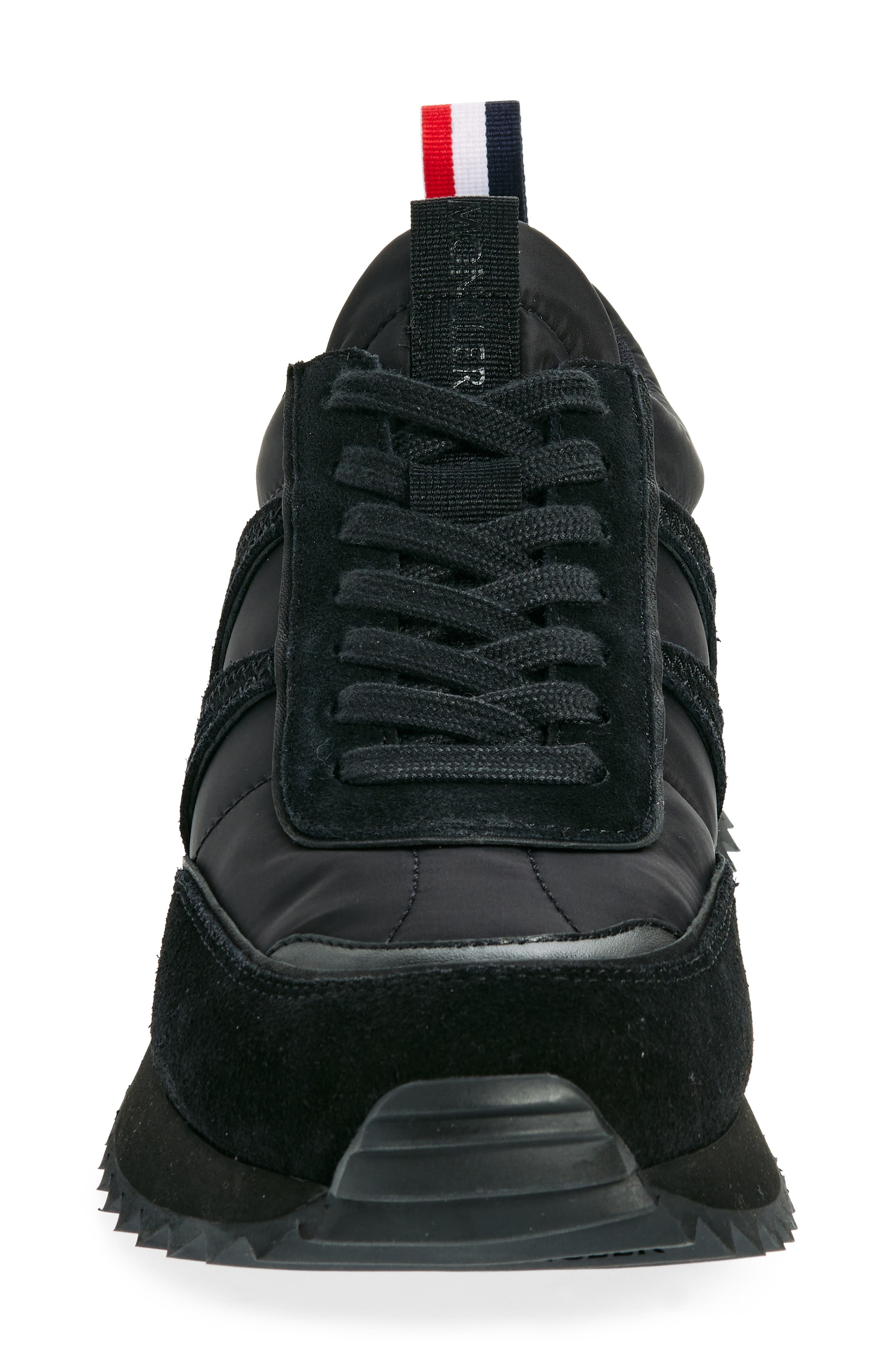 Moncler Pacey Mixed Media Sneaker in Black at Nordstrom - 4