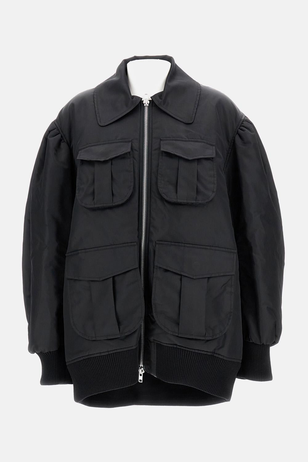Bomber jacket with puff sleeves and multiple pockets - 2