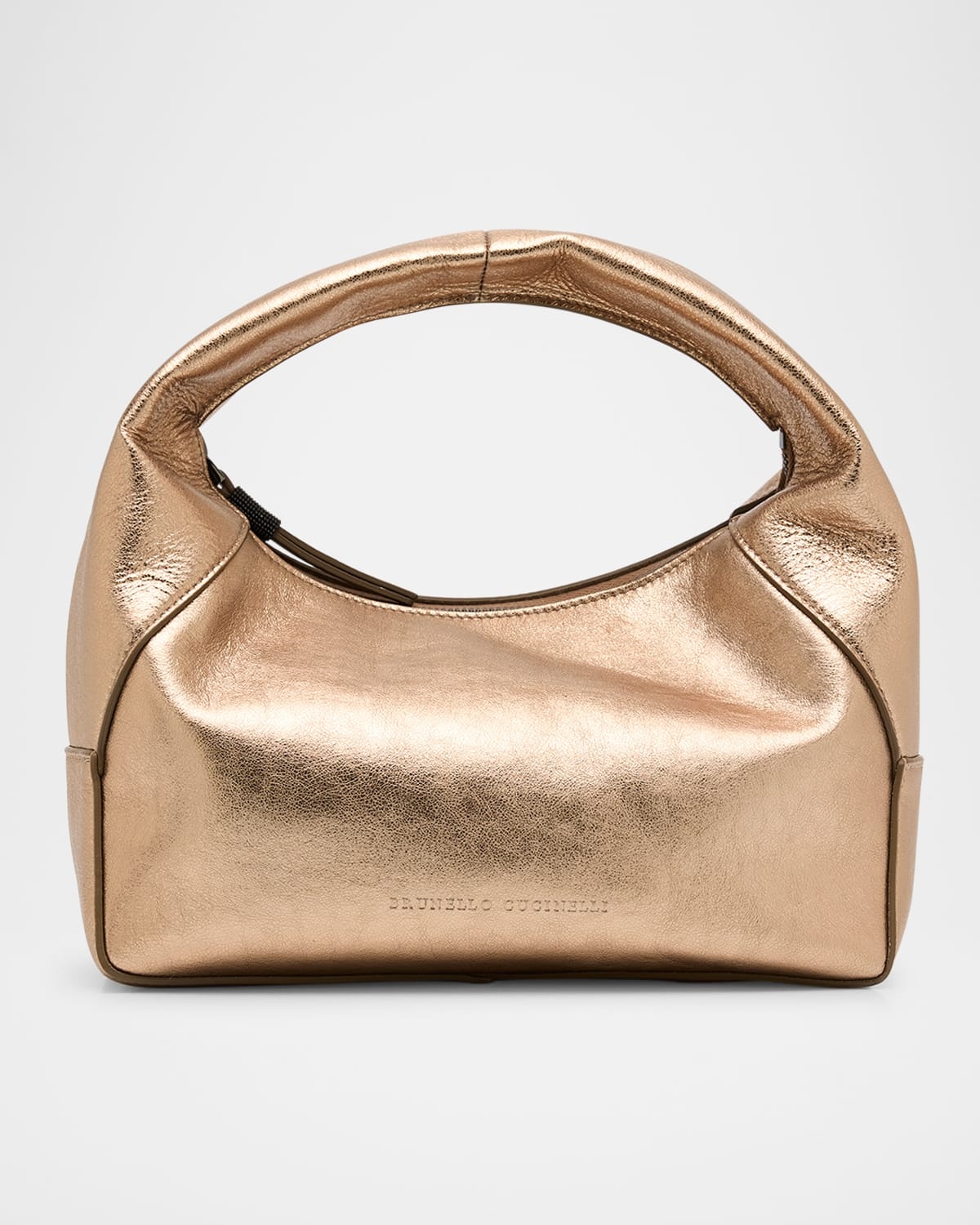 Metallic Leather Top-Handle Bag - 1