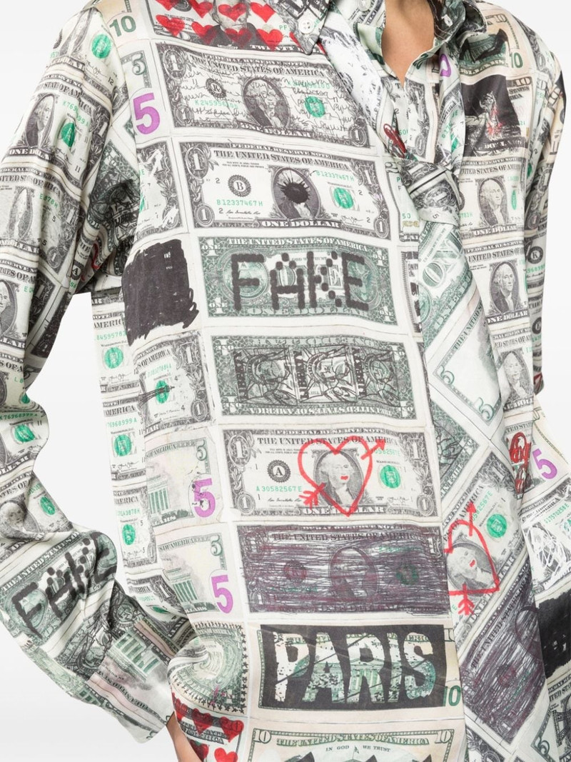 dollar-print tie-detail shirt 6