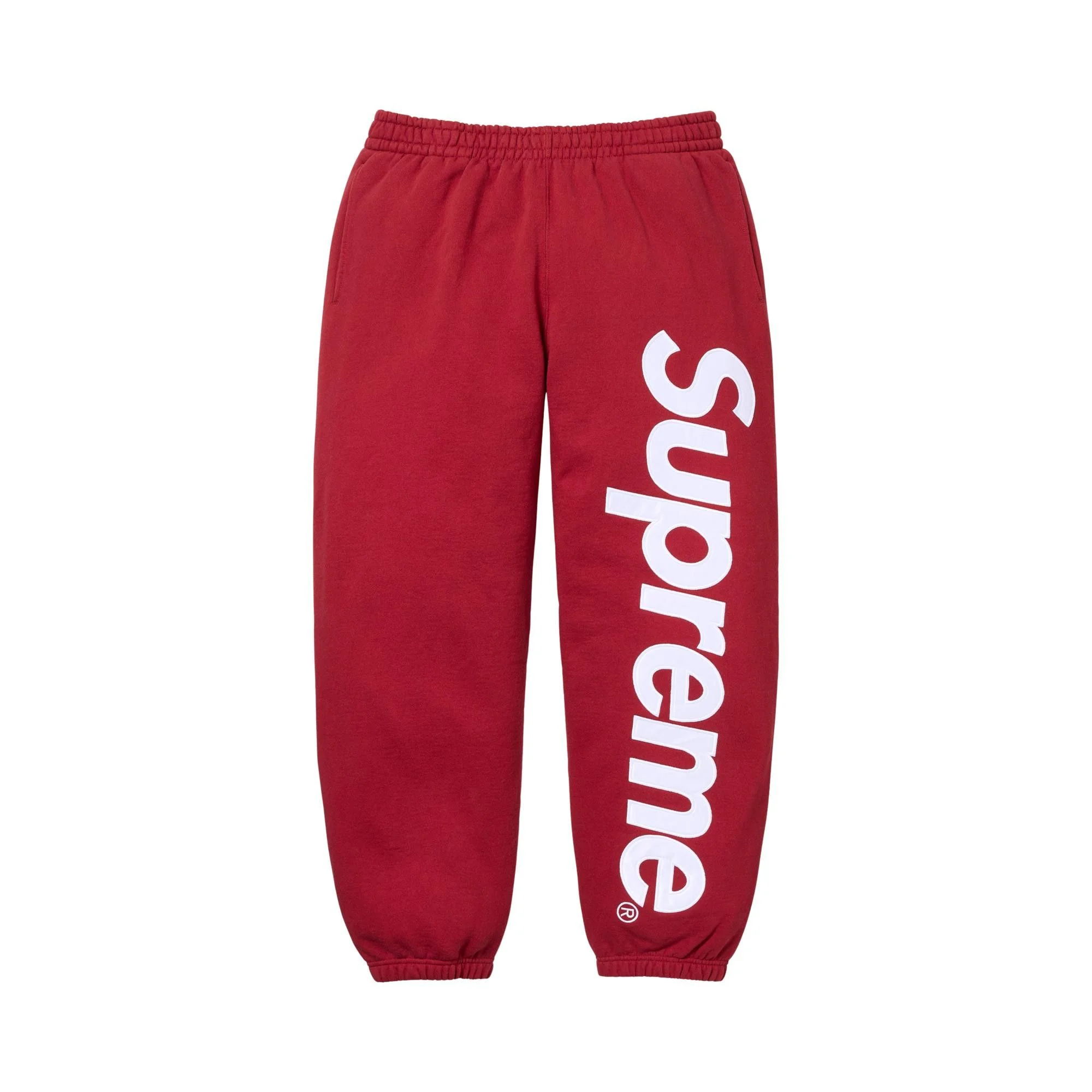 Supreme Satin Appliqué Sweatpant 'Dark Red' - 1