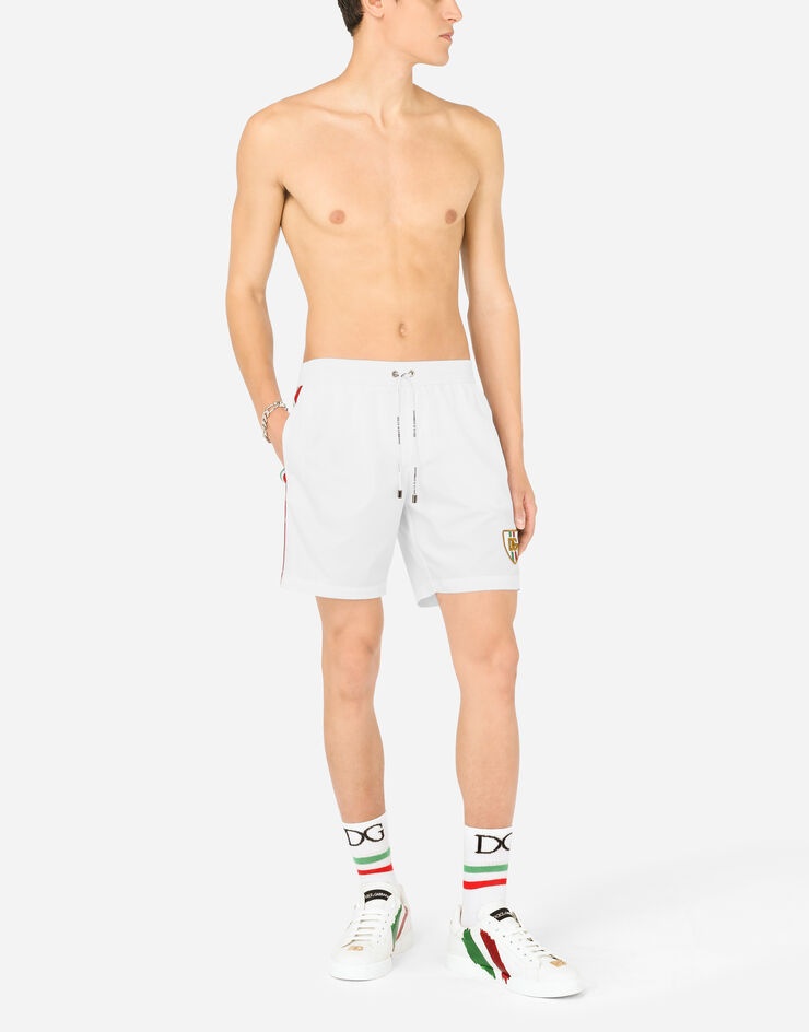 Mid-length swim trunks with DG patch - 2