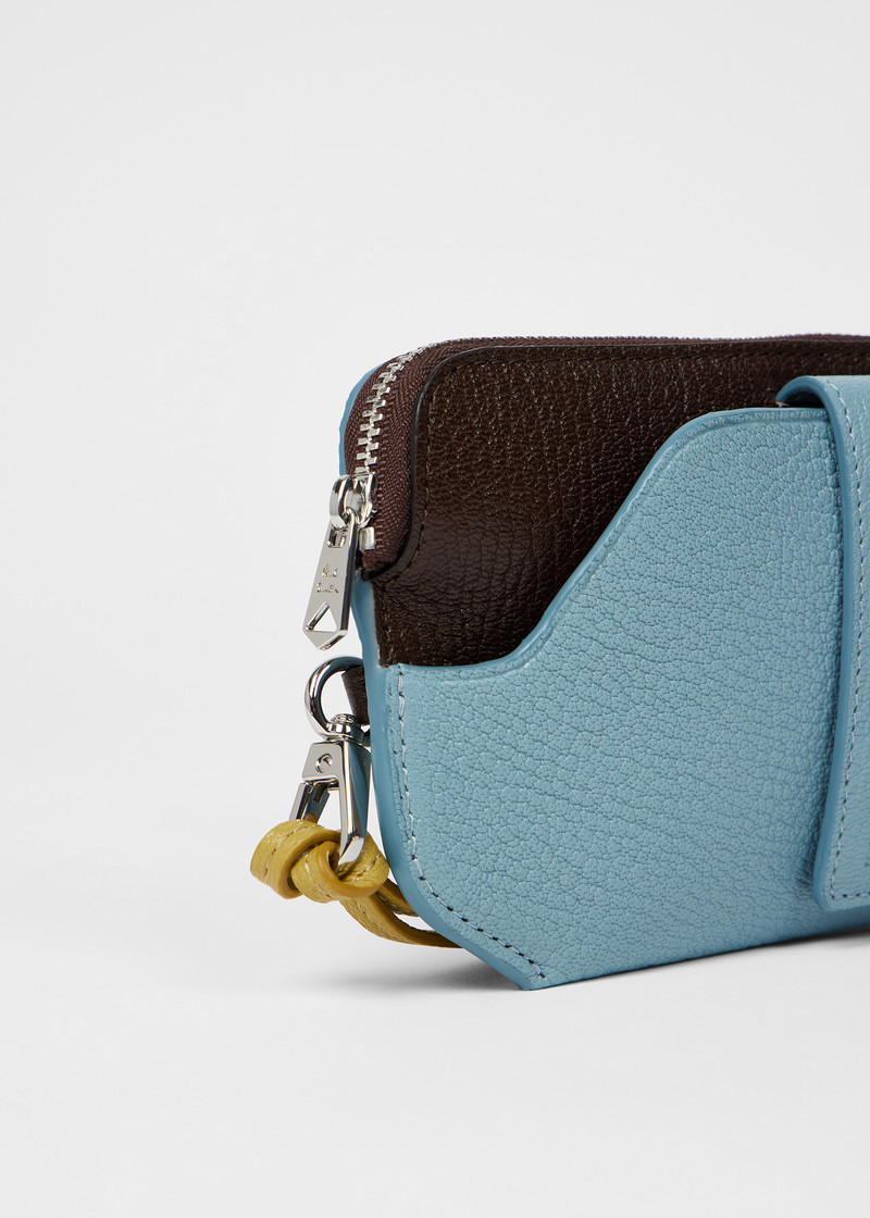 Light Blue Leather Travel Pouch 3