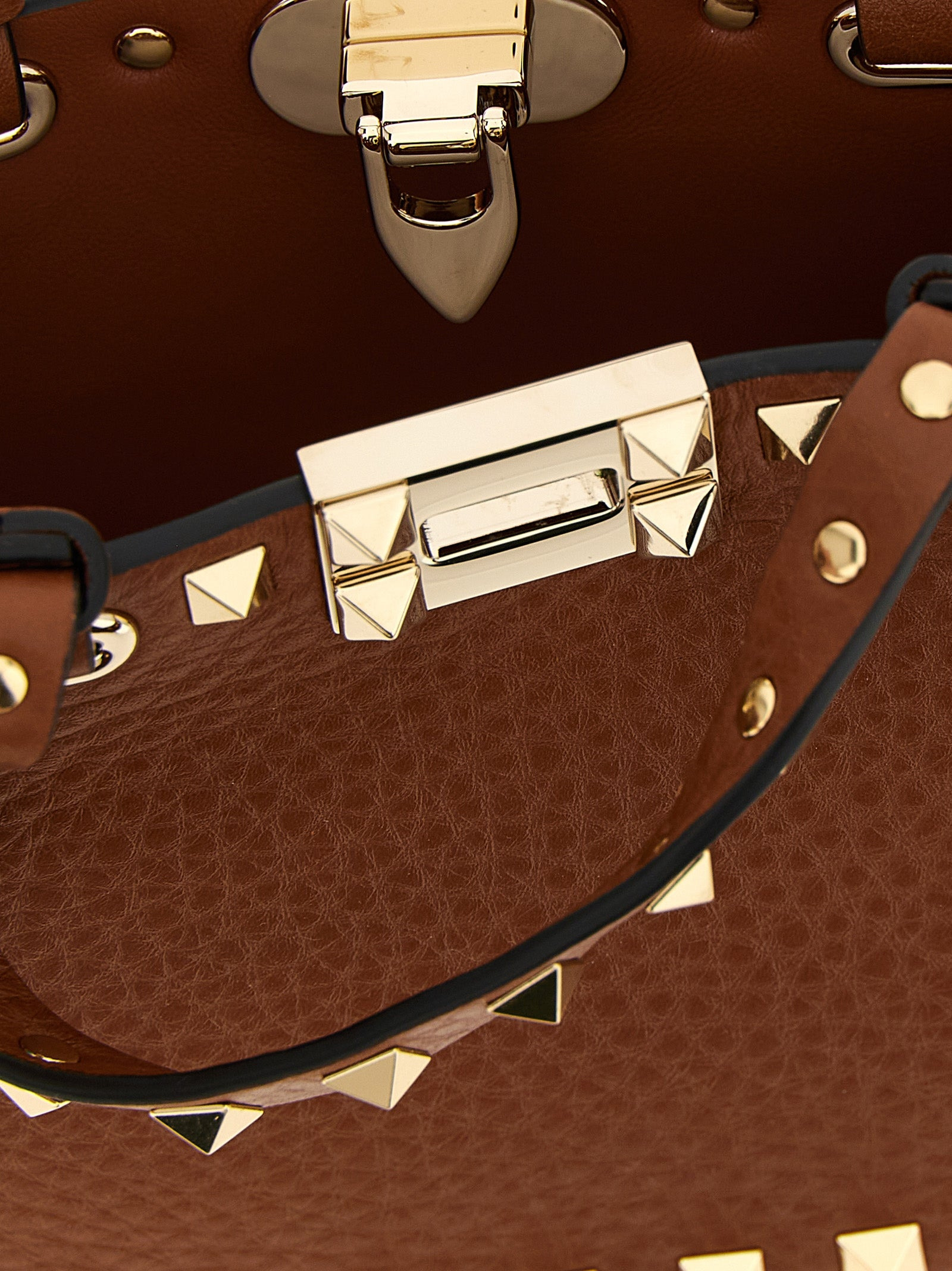 Rockstud Hand Bags Brown - 4