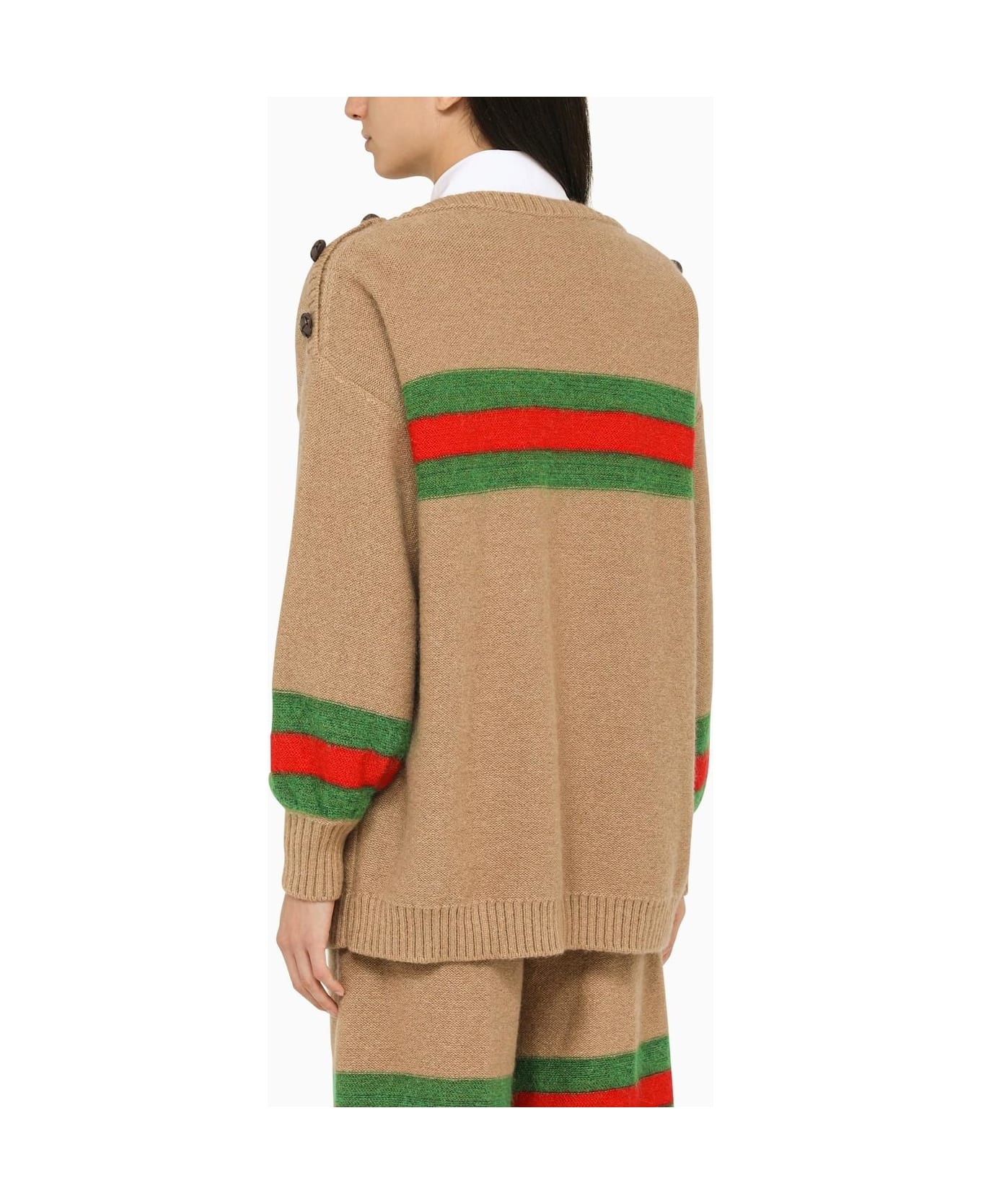 Camel Wool Crew-neck Sweater - 2