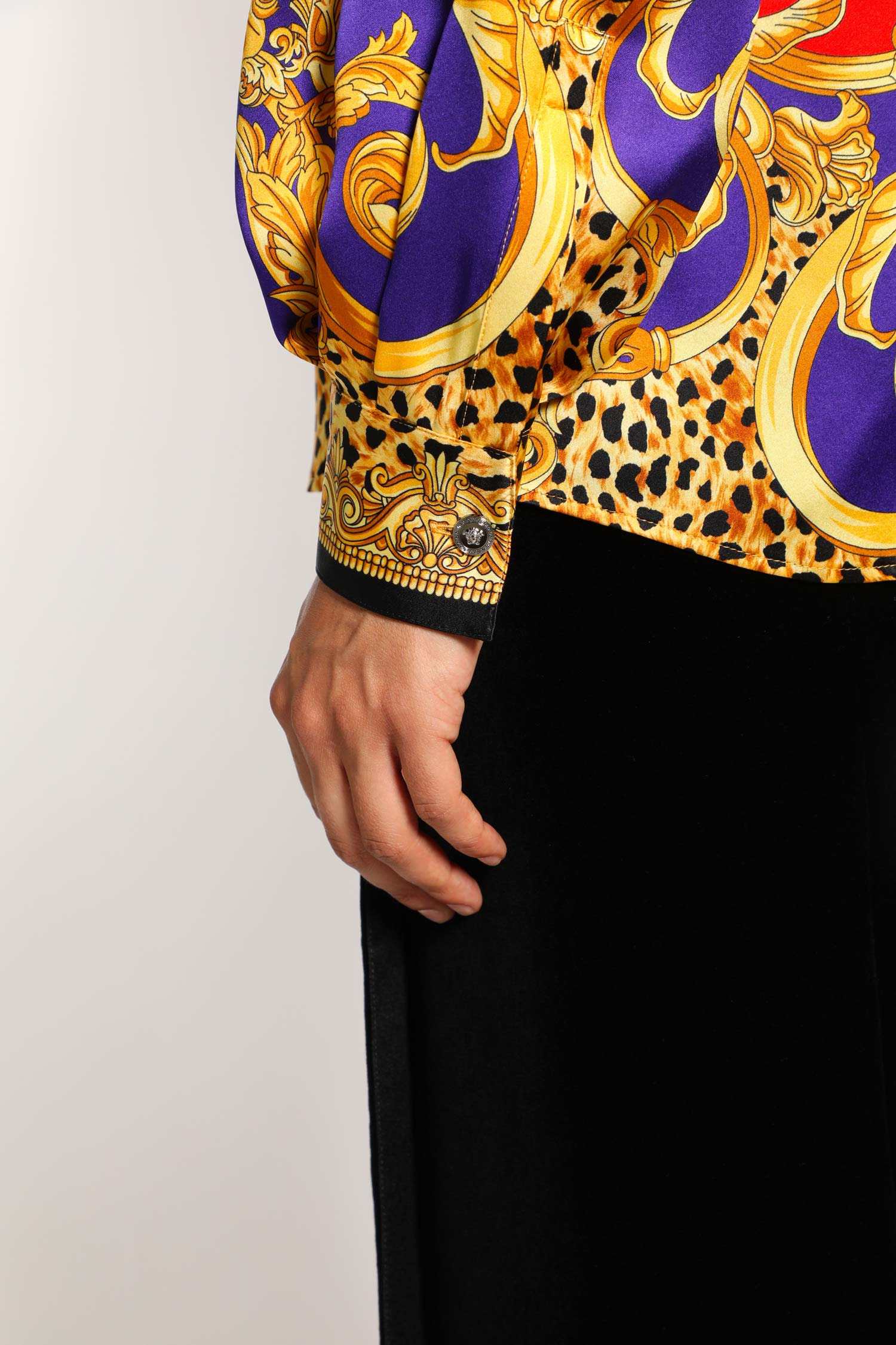 Cheetah Barocco Silk Lavallière Shirt - 4