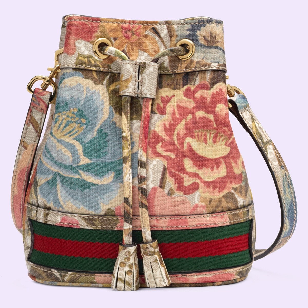 Ophidia GG Flora mini bucket bag - 1
