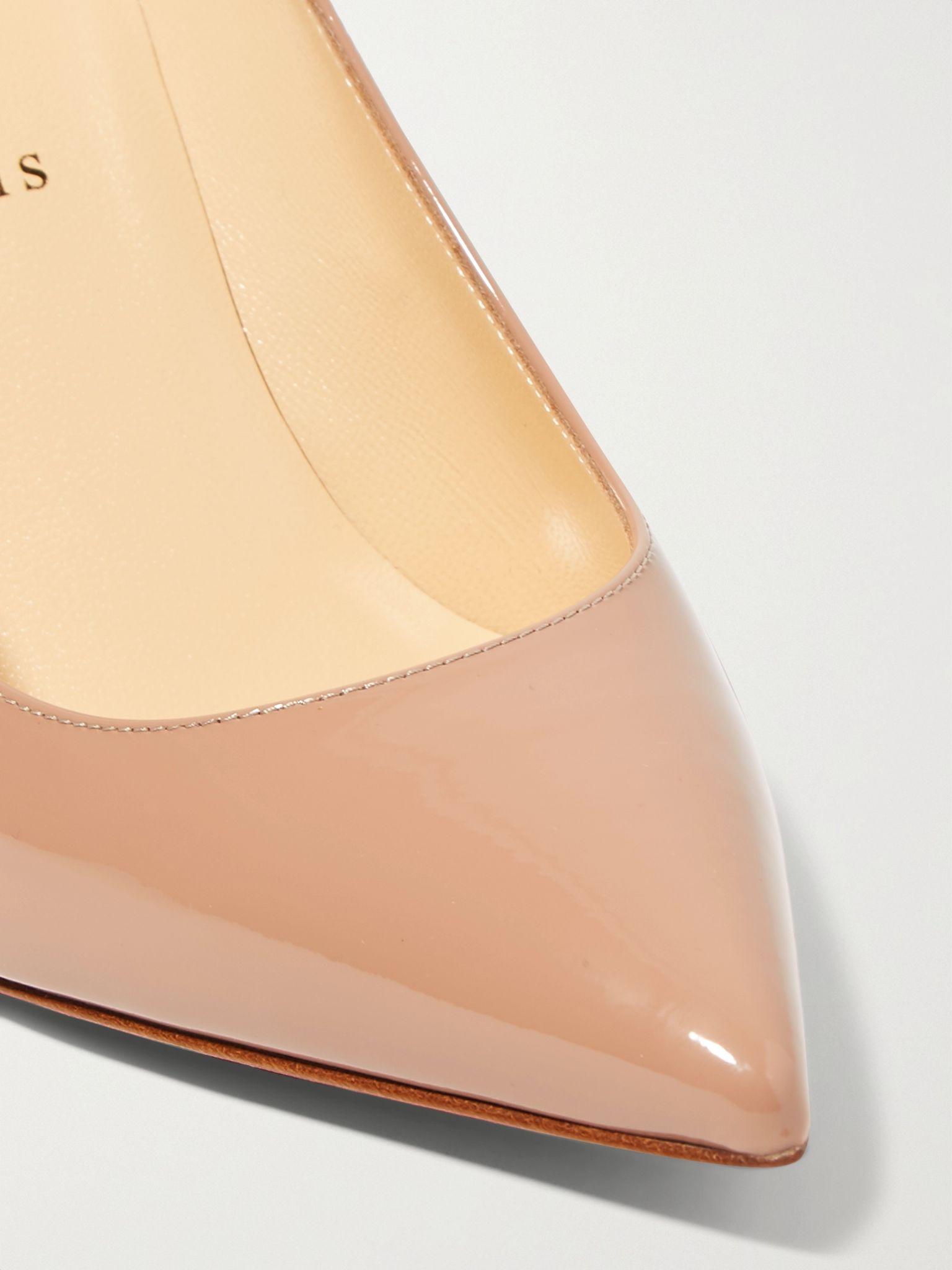 Kate 85 patent-leather pumps Beige - 4