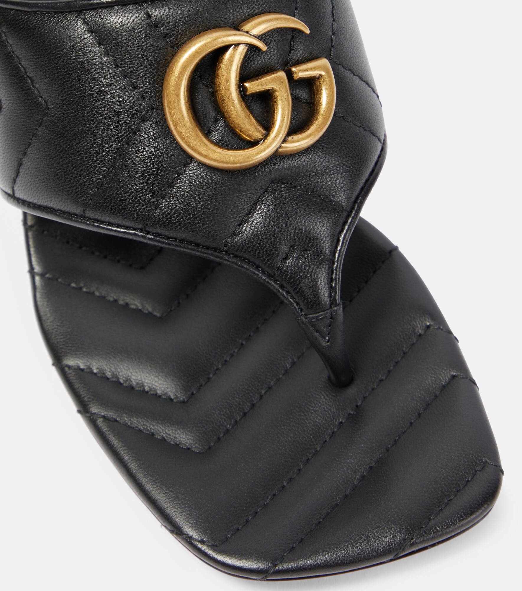 GG Marmont 55 leather thong sandals - 4