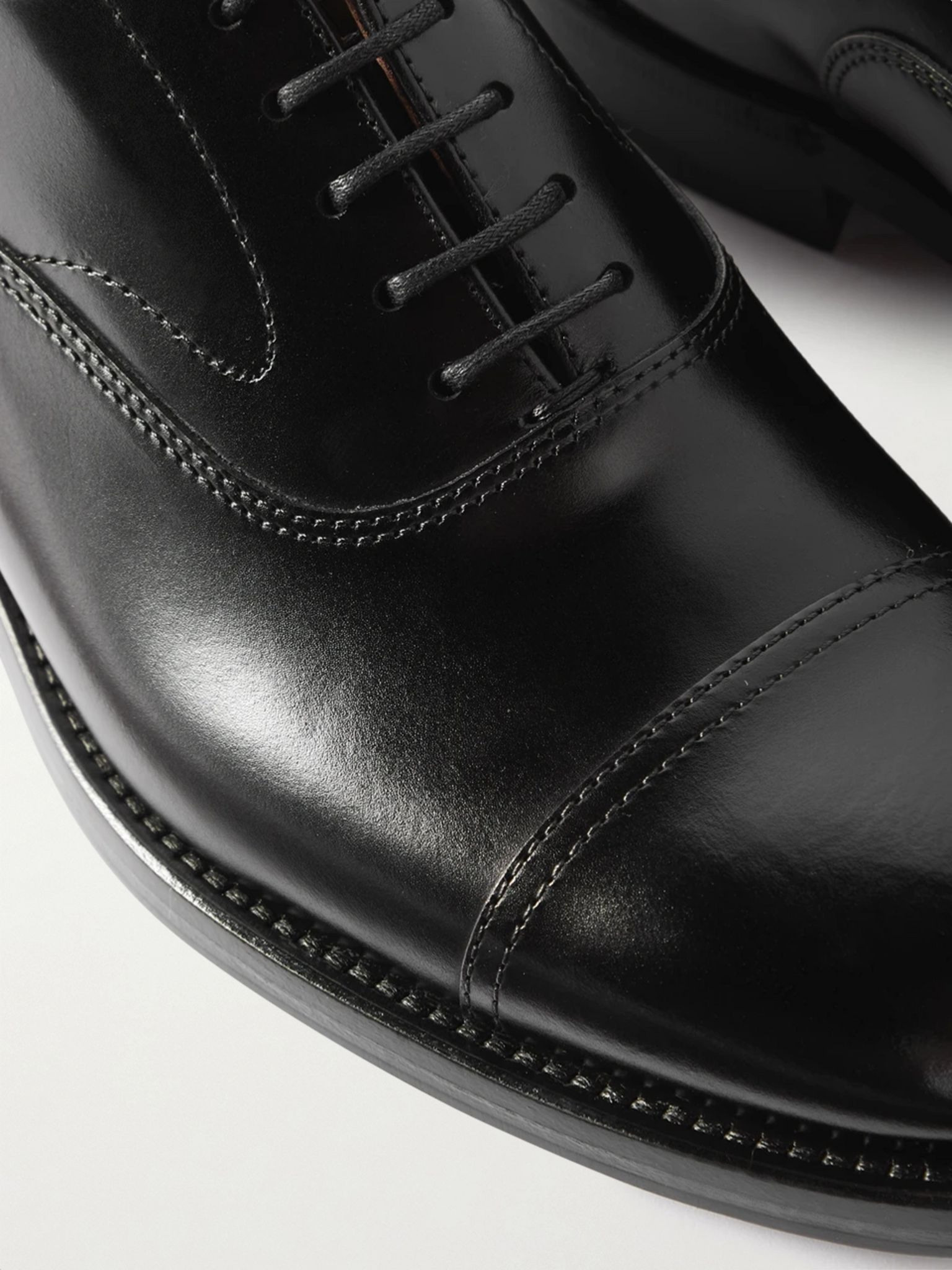 Leather Oxford Shoes Black - 5