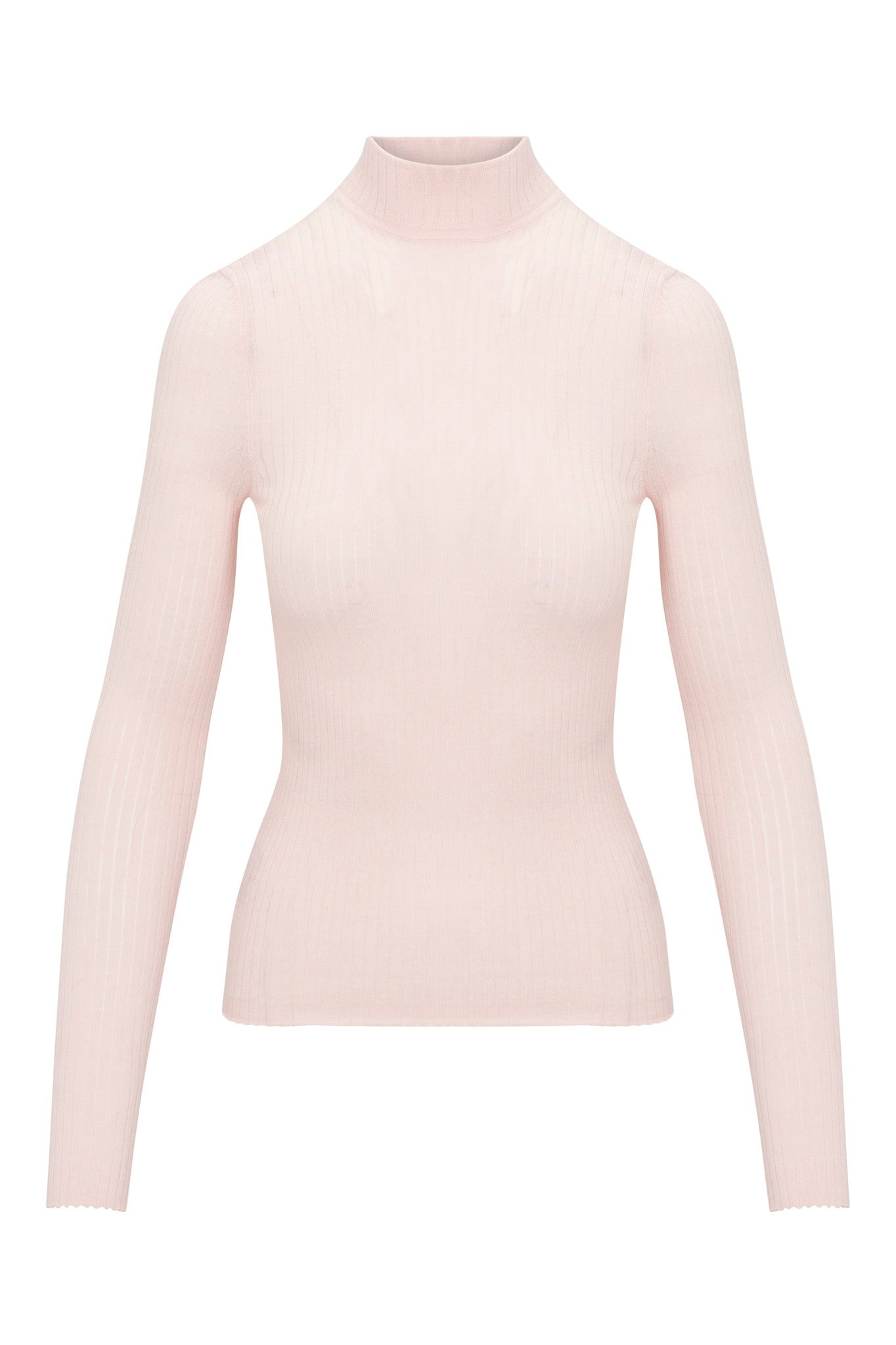 BLUSH CASHMERE MOCK NECK - 6