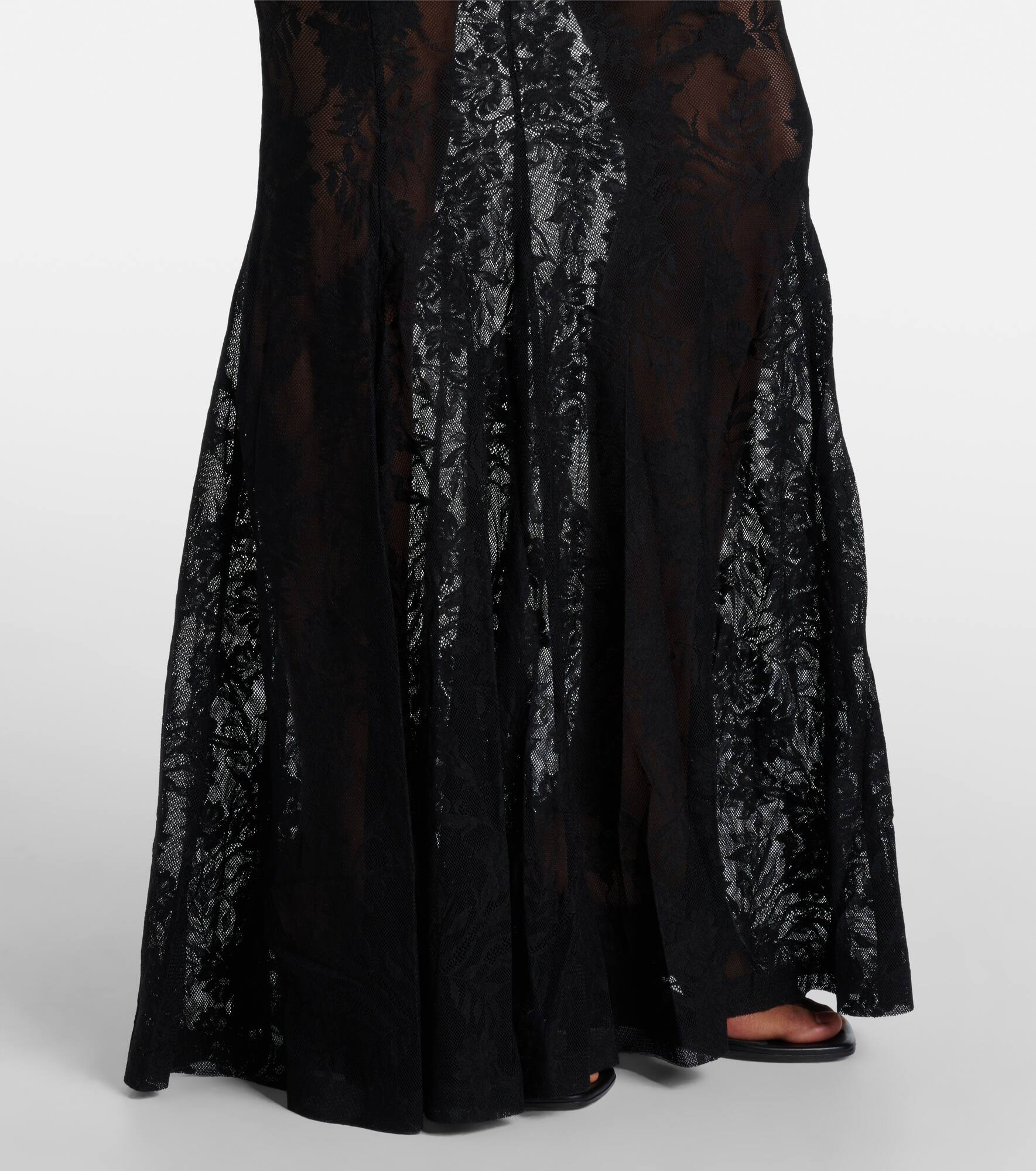 Semi-sheer lace gown - 5