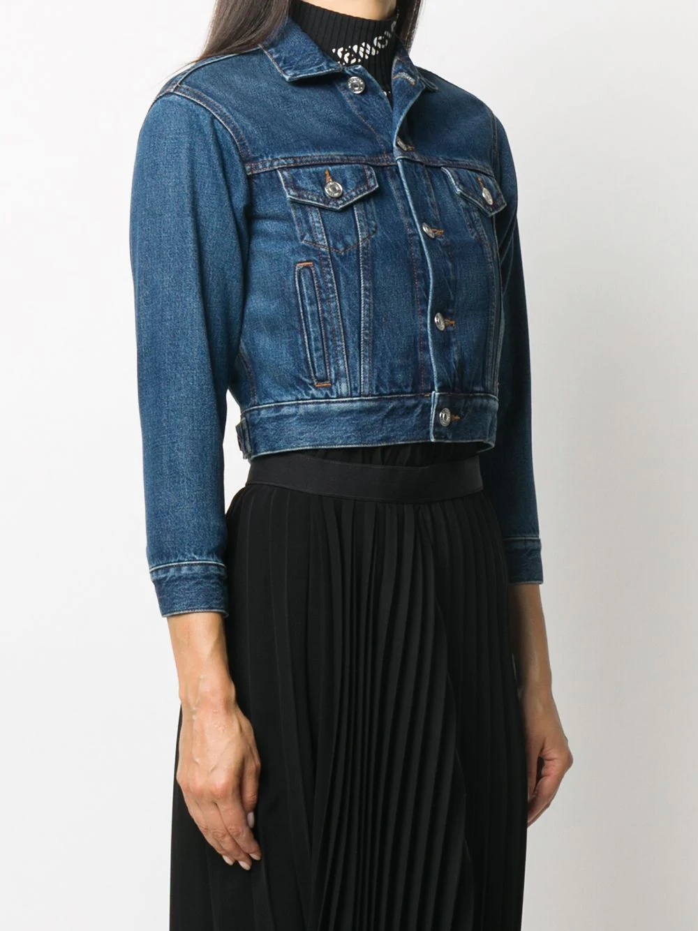 cropped denim jacket - 3