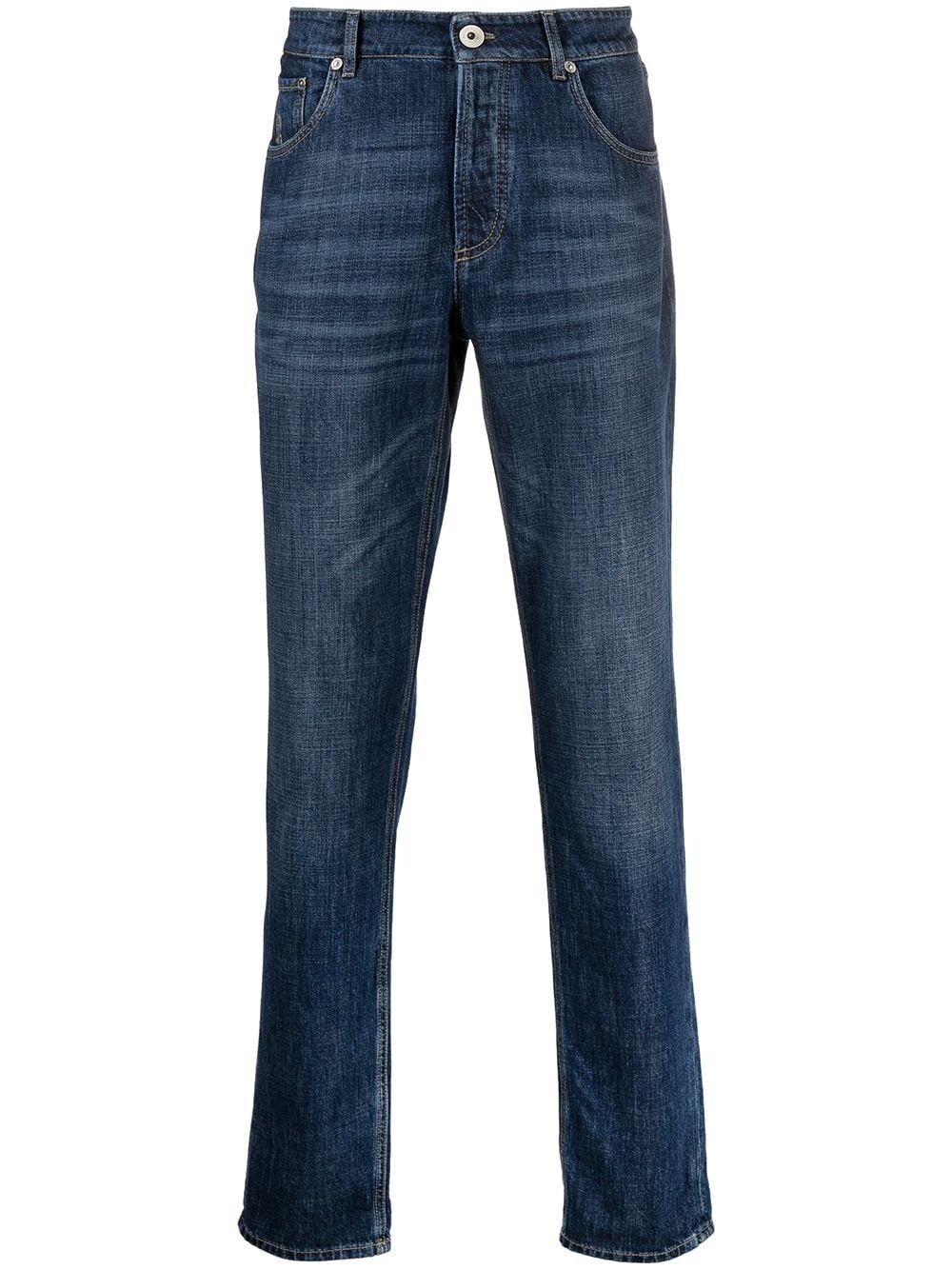 dark-wash straight-leg jeans - 1