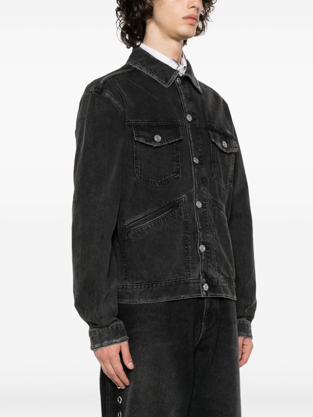 Jango logo-embroidered denim jacket - 4