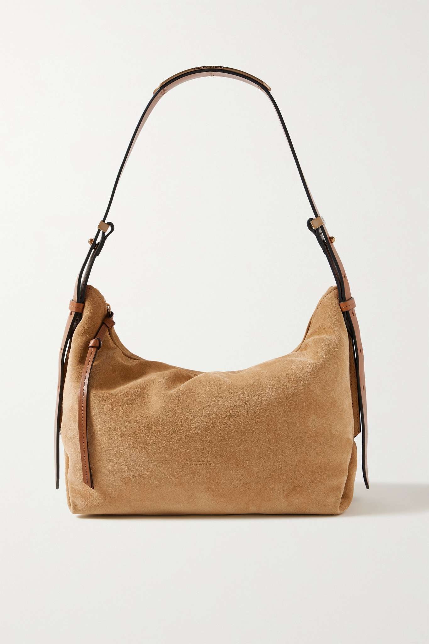 Leyden leather-trimmed suede shoulder bag - 1