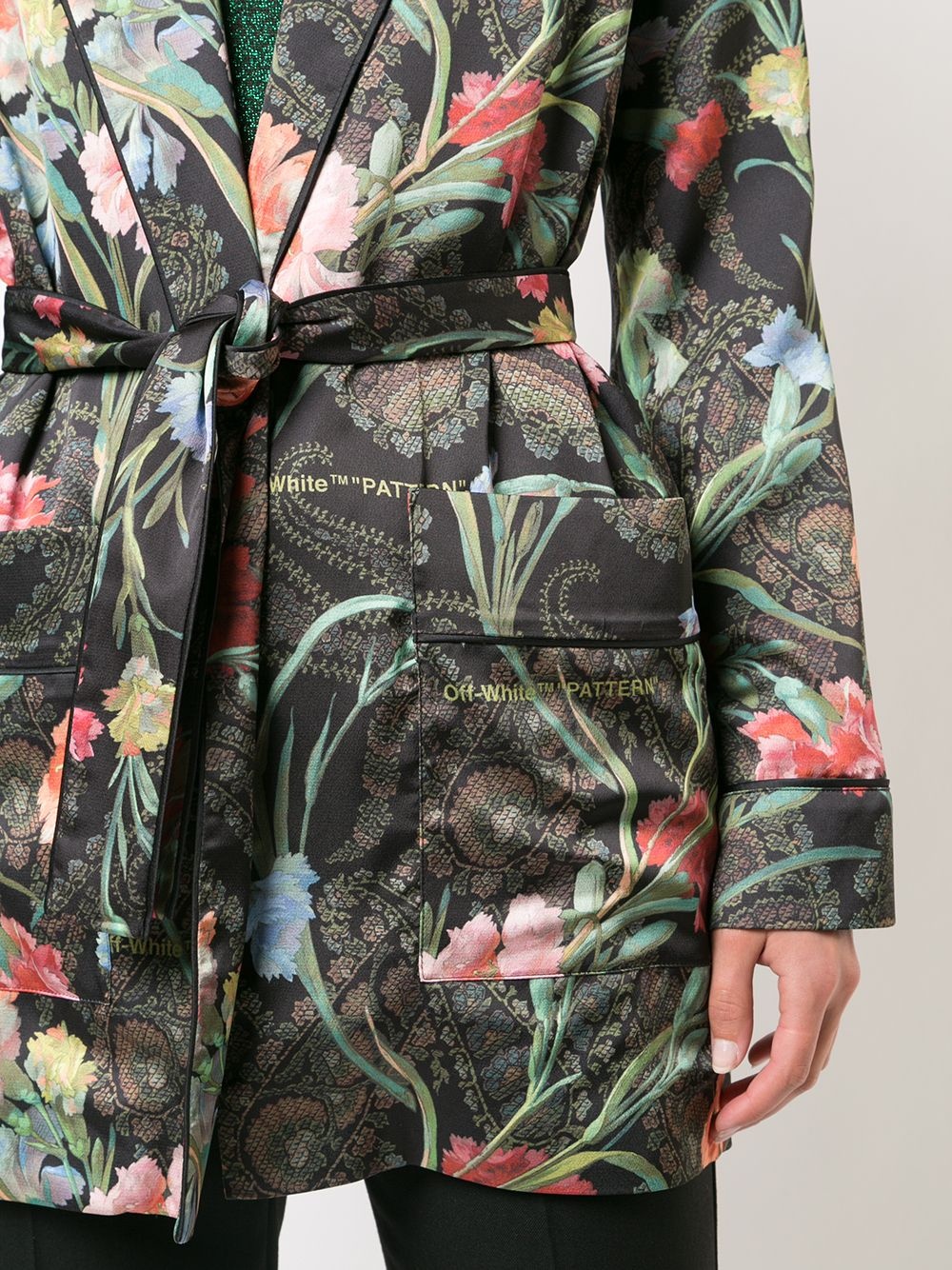 floral belted jacket - 5