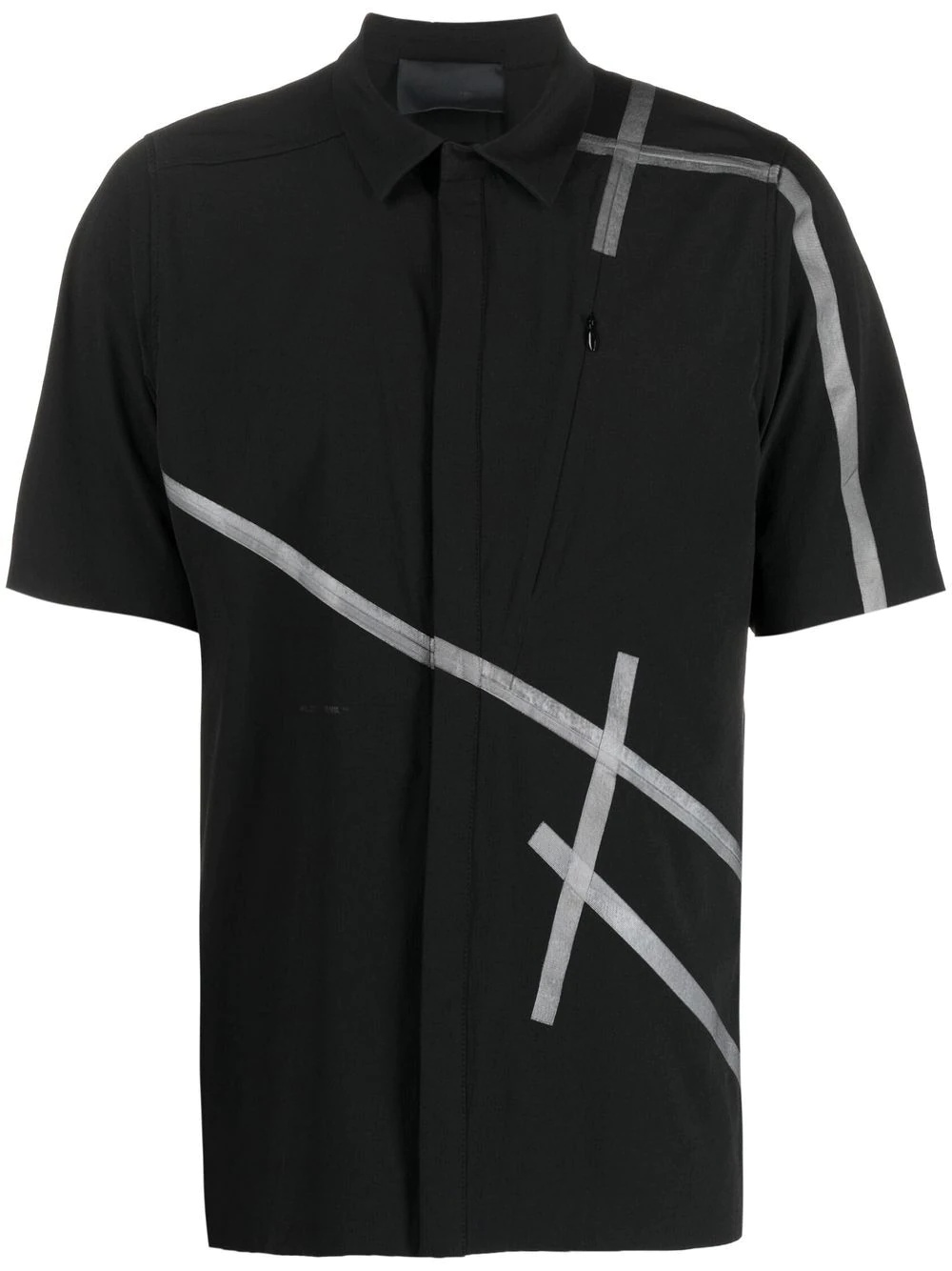 striped-detail short-sleeve shirt - 1