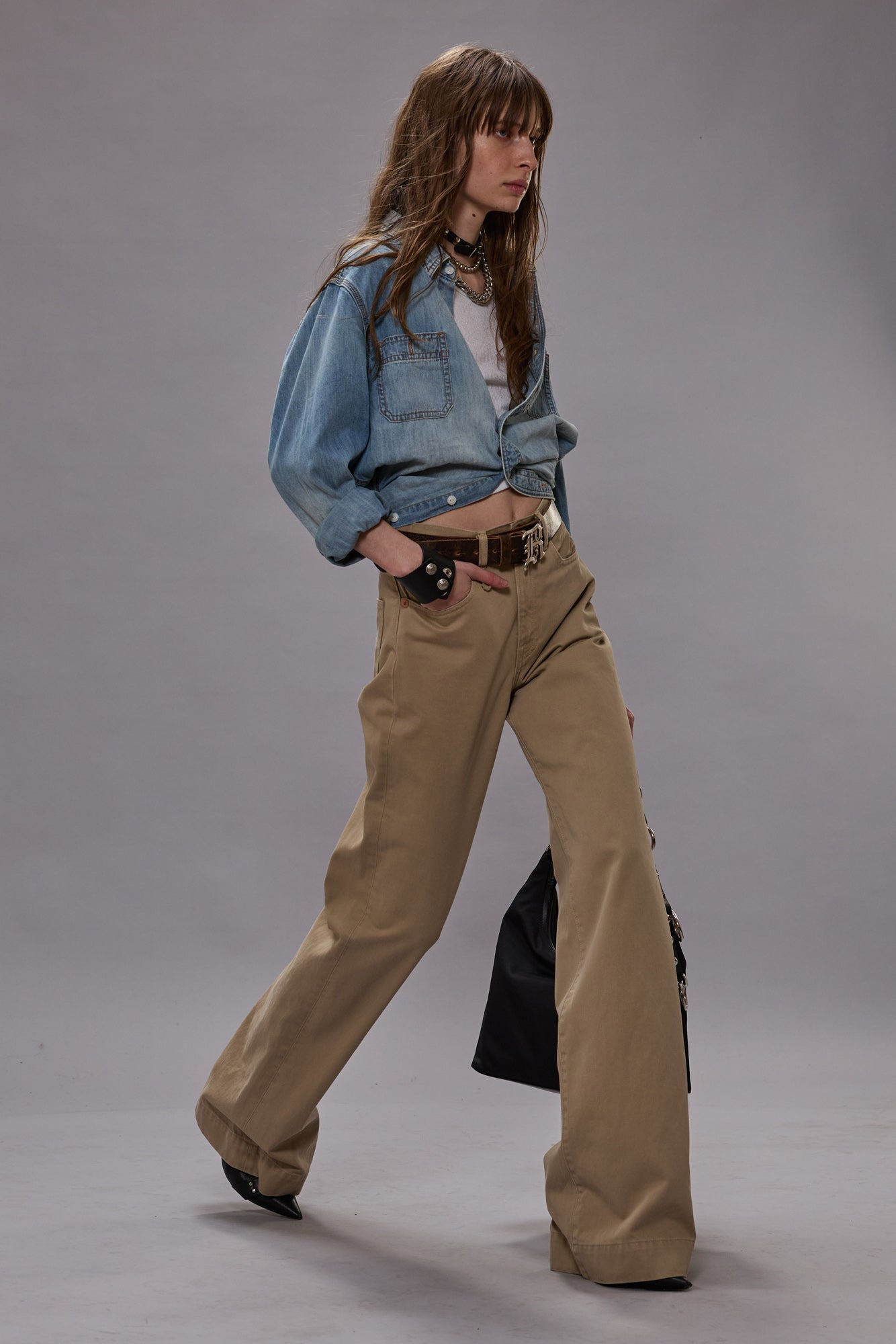 WRAP AROUND DENIM WORK SHIRT - 2