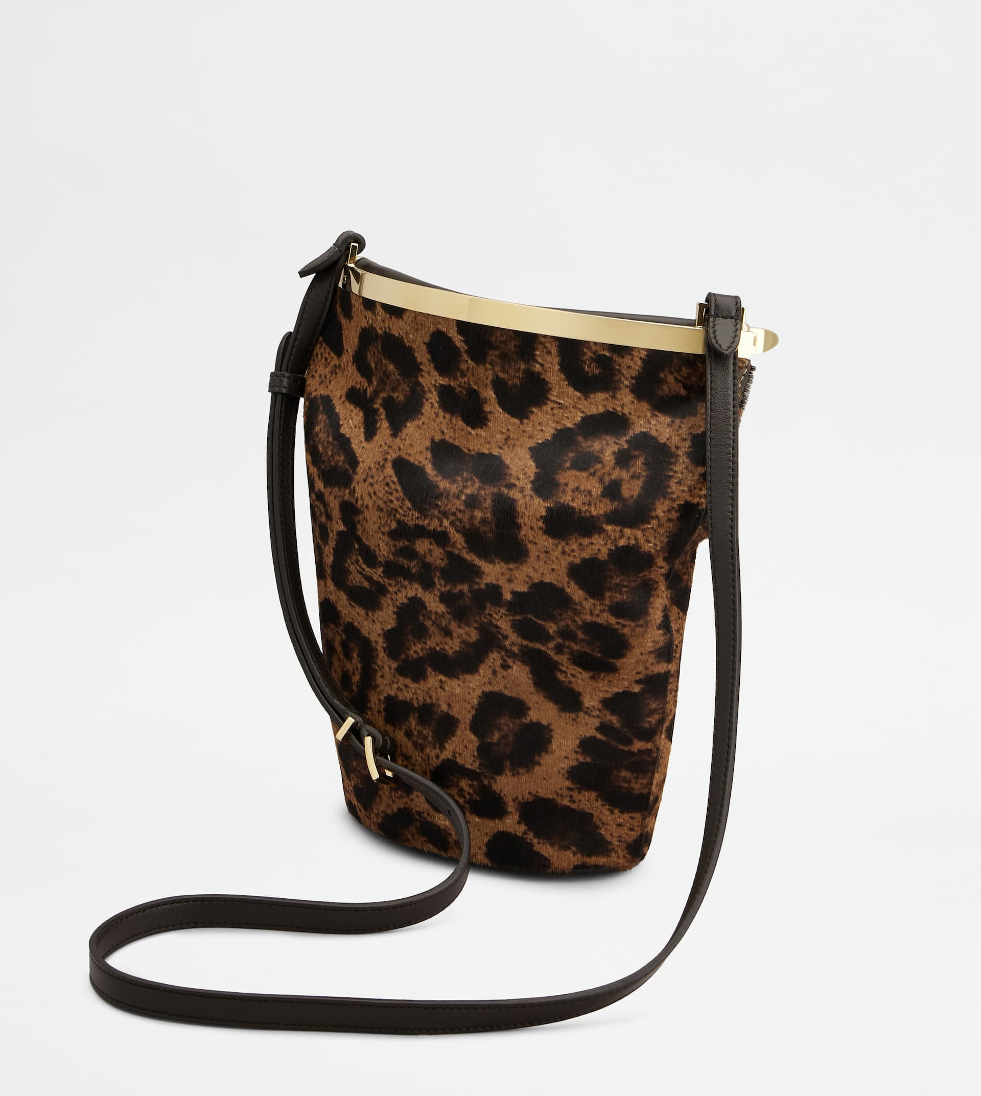 TOD'S MAGENTA BAG BUCKET BAG IN PONY EFFECT LEATHER MINI - BROWN - 6