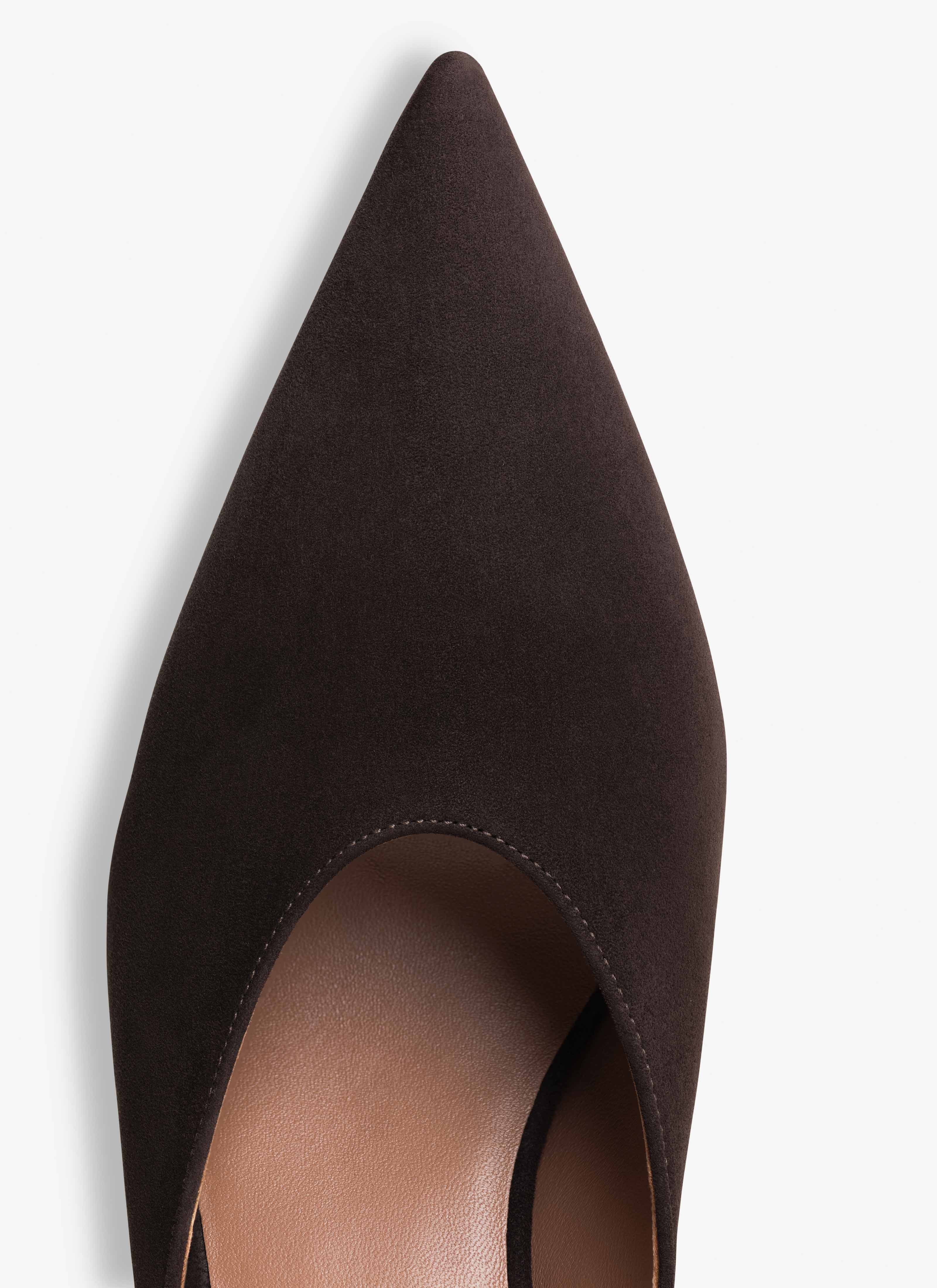 CUBE WEDGE MULES IN SUEDE GOATSKIN - 5
