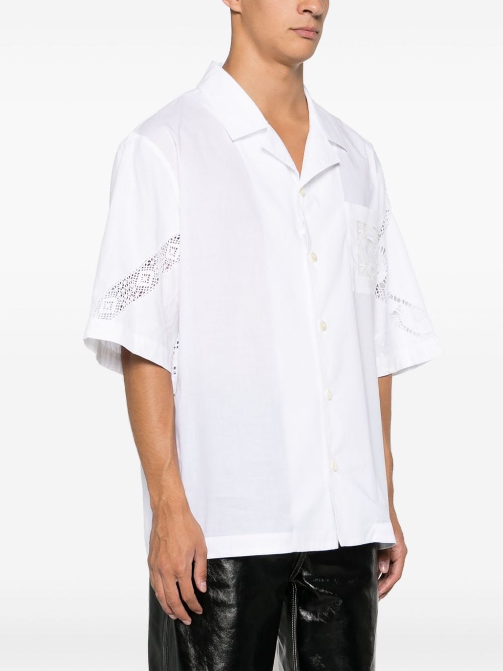 Crescent Moon-embroidered cotton shirt - 4