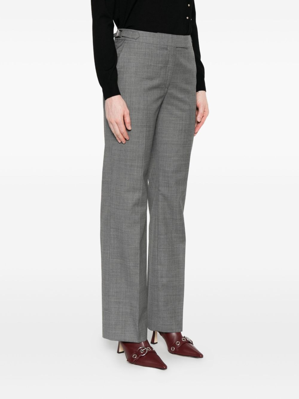 mid-grey straight-leg trousers - 3