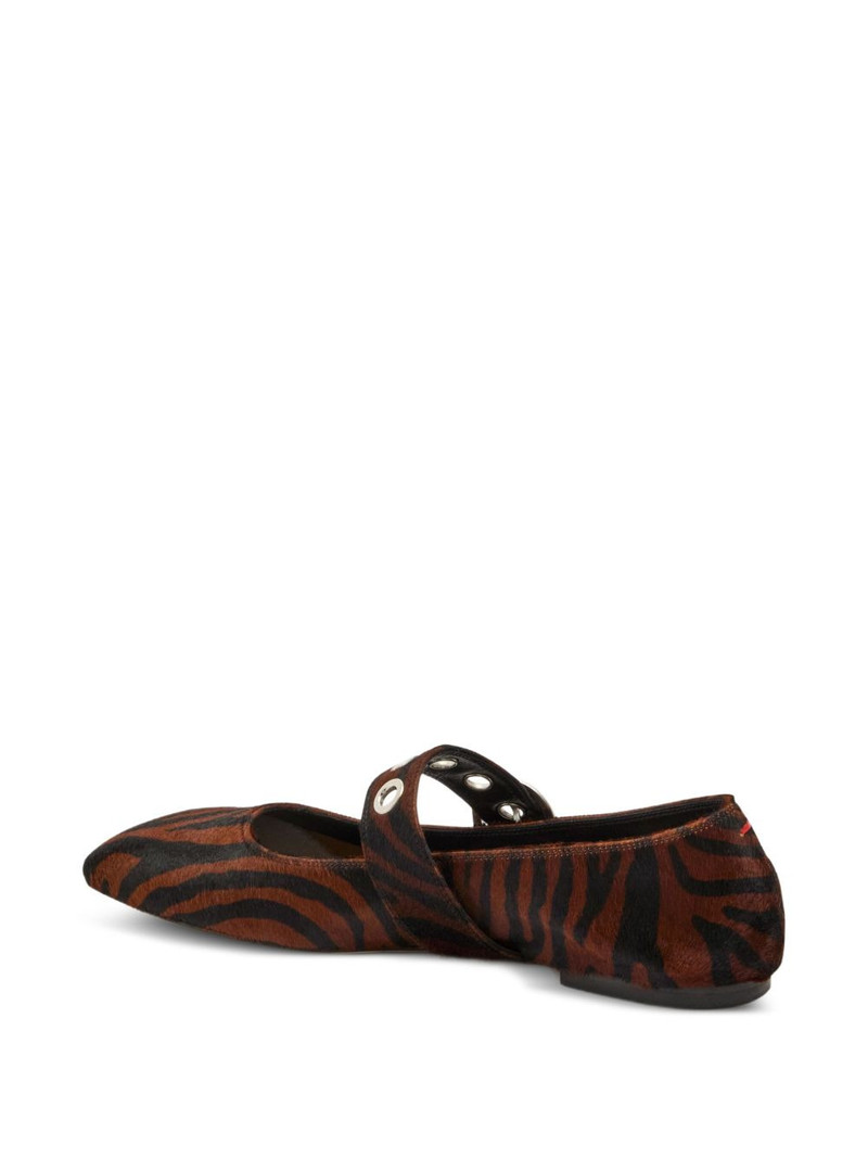 Aeyde Uma zebra-print ballet flats outlook