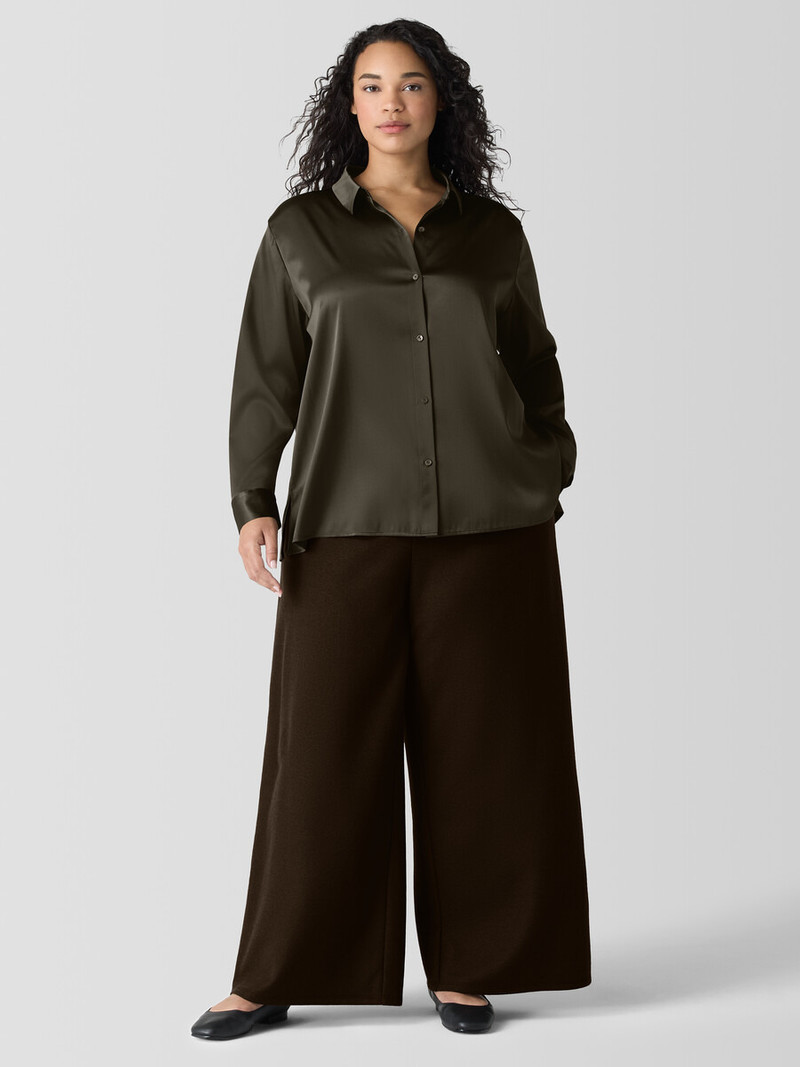 Felted Wool Jersey Wide-Leg Pant 6