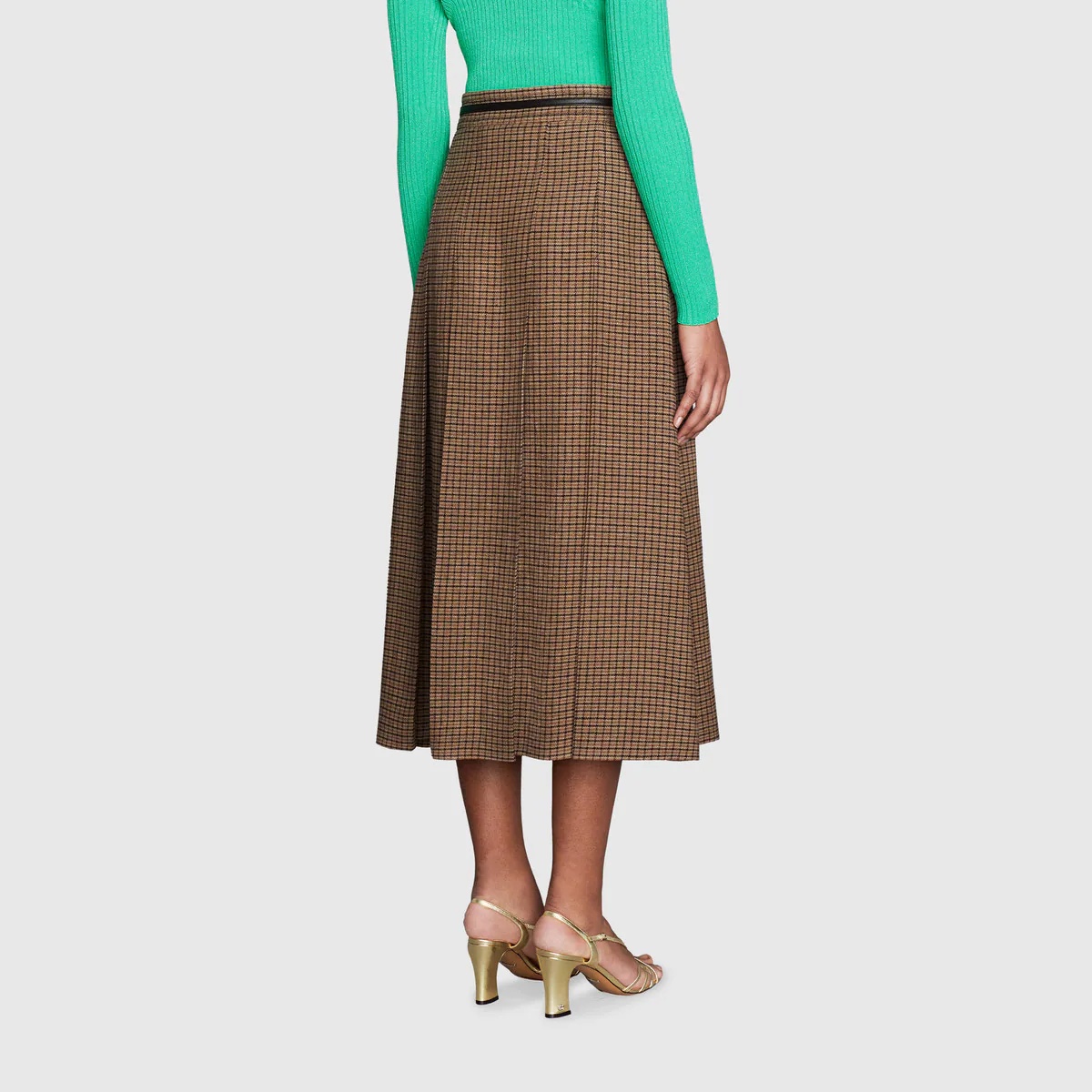 Pleated skirt with Double G chain - 4