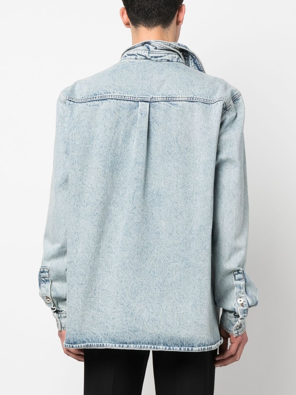 double-collar denim shirt - 4