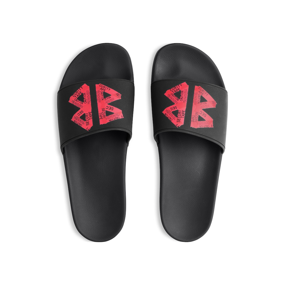 Men's Pool Slide Sandal in Black/red - 6