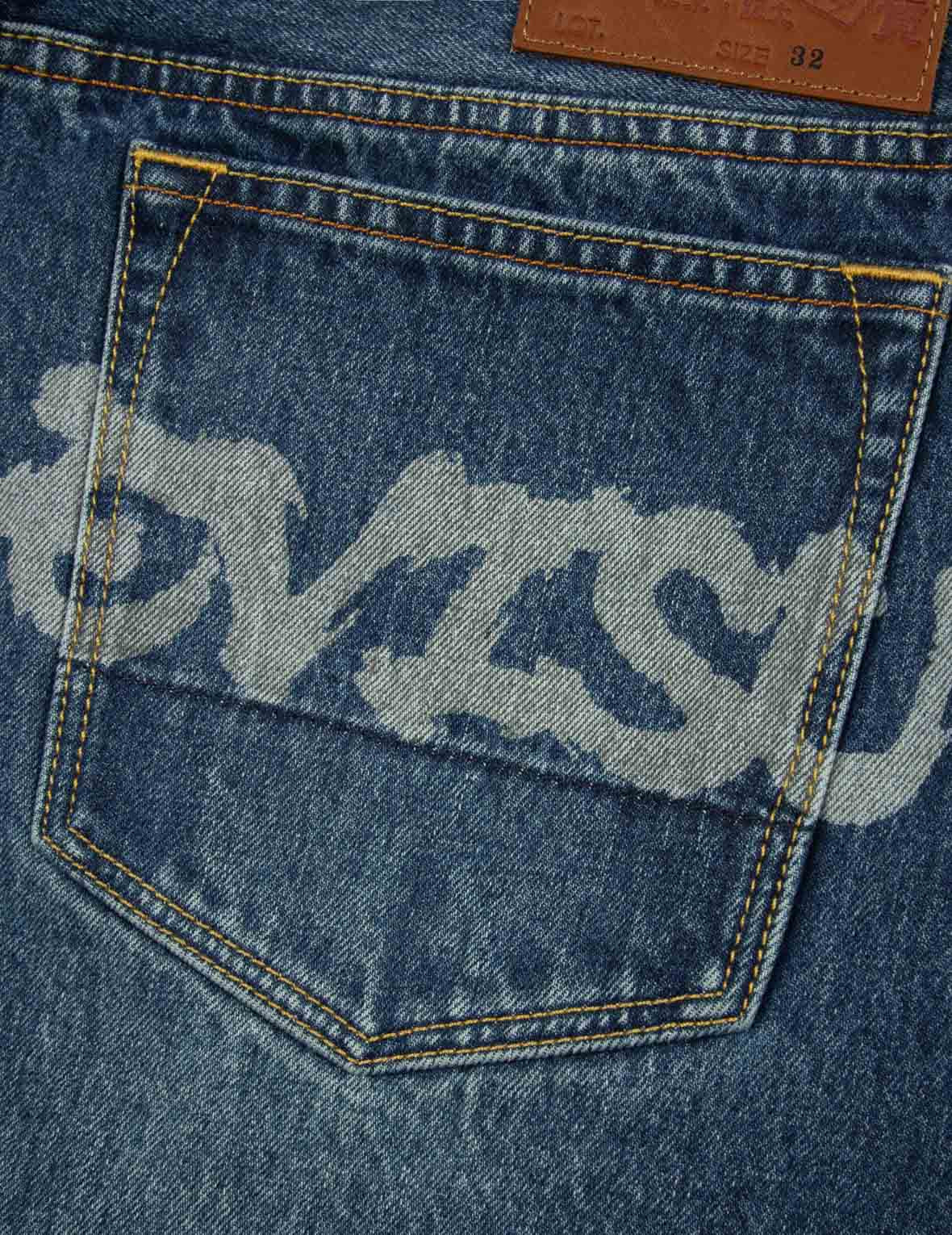 WHEEL OF WISDOM PRINT WIDE LEG DENIM JOGGERS - 15