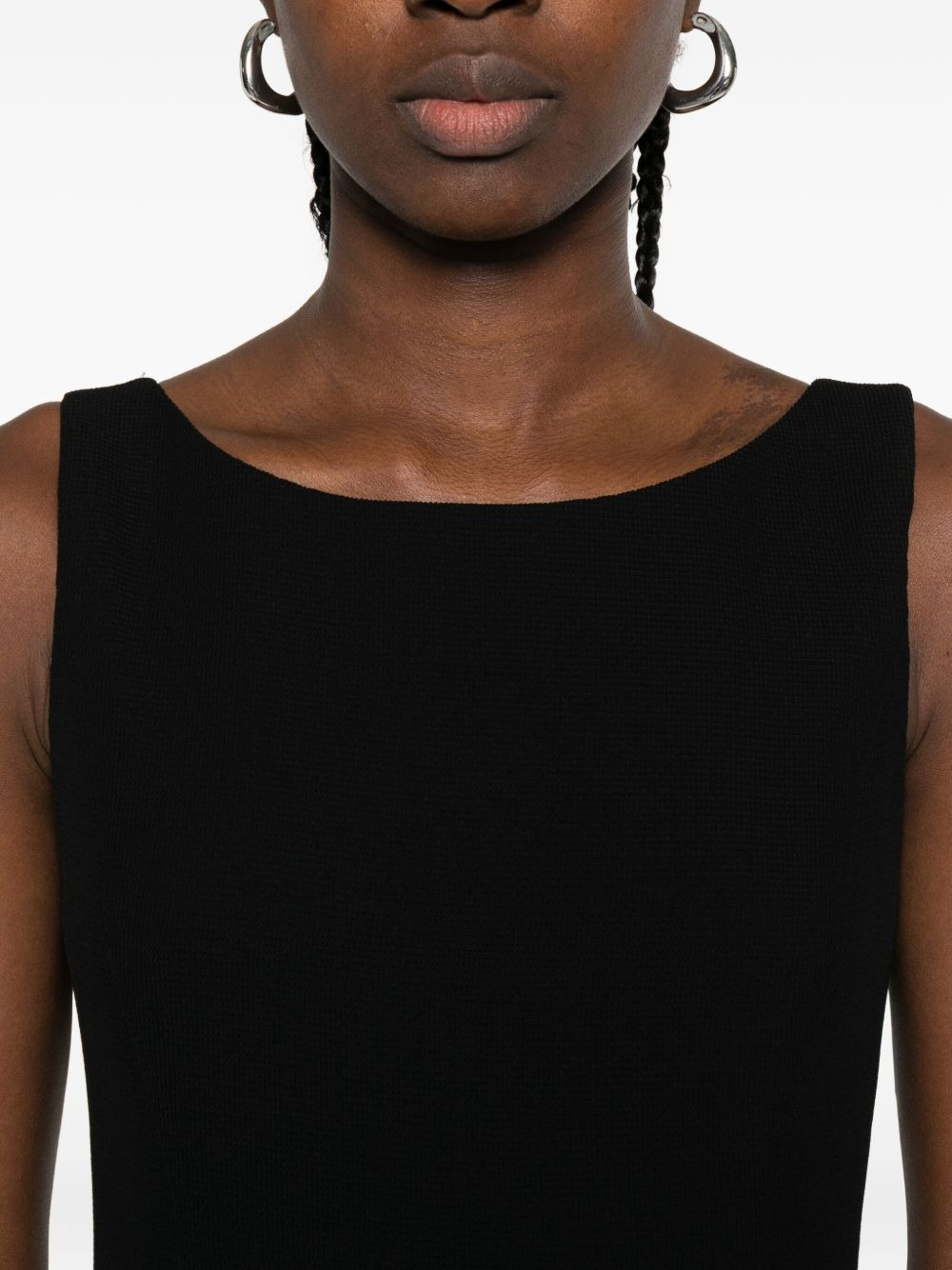 sleeveless boat-neck dress - 5
