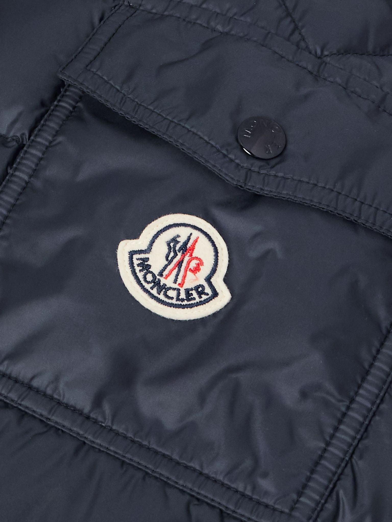 Najan Logo-Appliquéd Quilted Shell Hooded Down Jacket Navy - 5