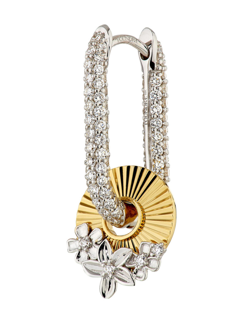 Women's Resilience Two-Tone 18K Gold & 0.02 TCW Diamond Single Fob Earring - Yellow Gold 5
