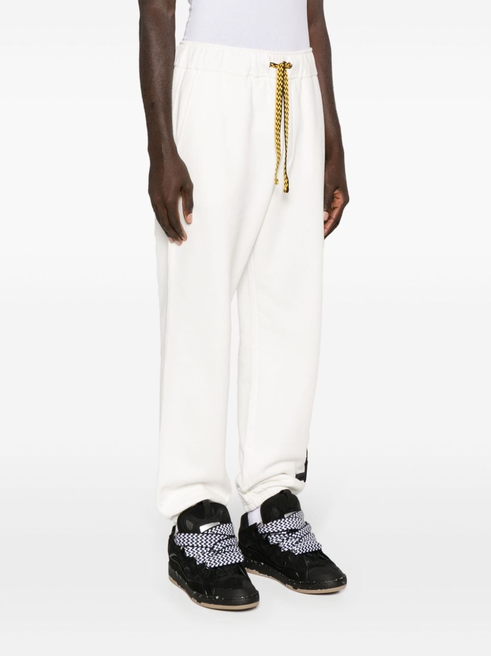 logo-embroidered cotton track trousers - 4