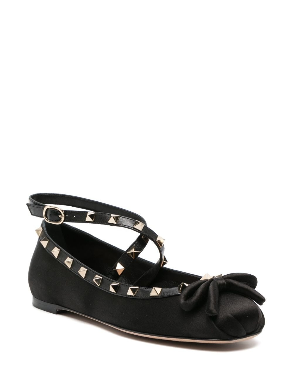 Rockstud satin ballerina shoes - 2