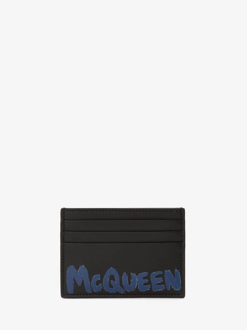 Men's McQueen Graffiti Cardholder in Black - 1