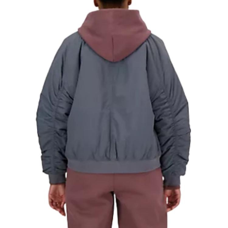 (WMNS) New Balance Linear Heritage Woven Bomber Jacket 'Graphite' WJ33507-GT - 3