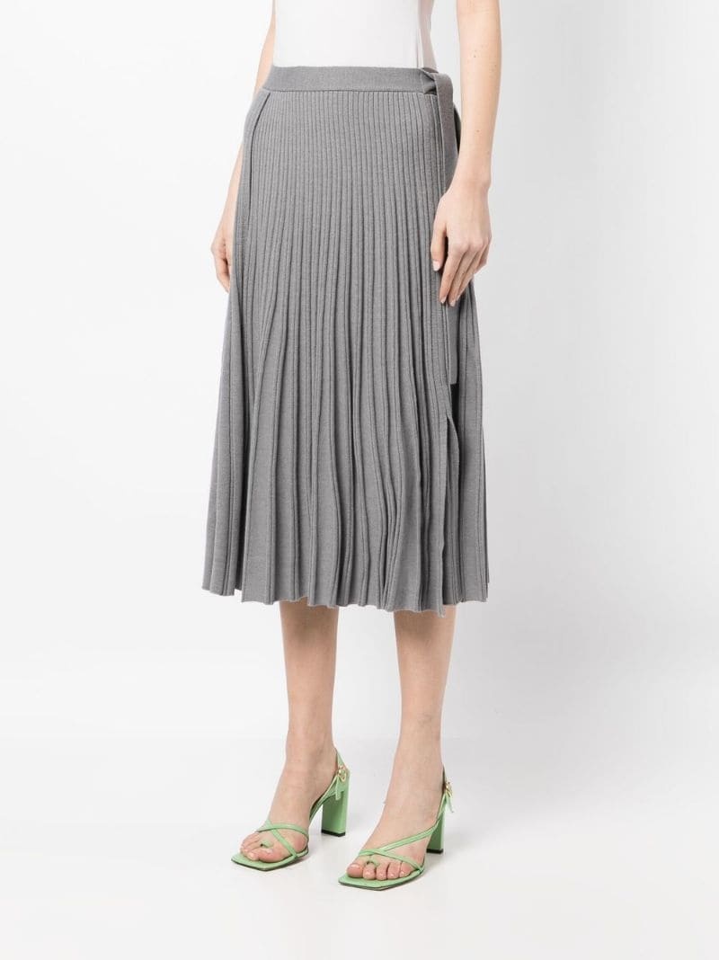 pleated wool-blend midi skirt - 3