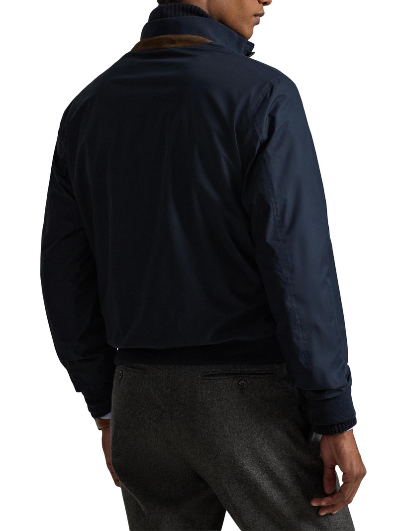 Men's Gabardine Stand Collar Bomber Jacket - Collection Navy 4