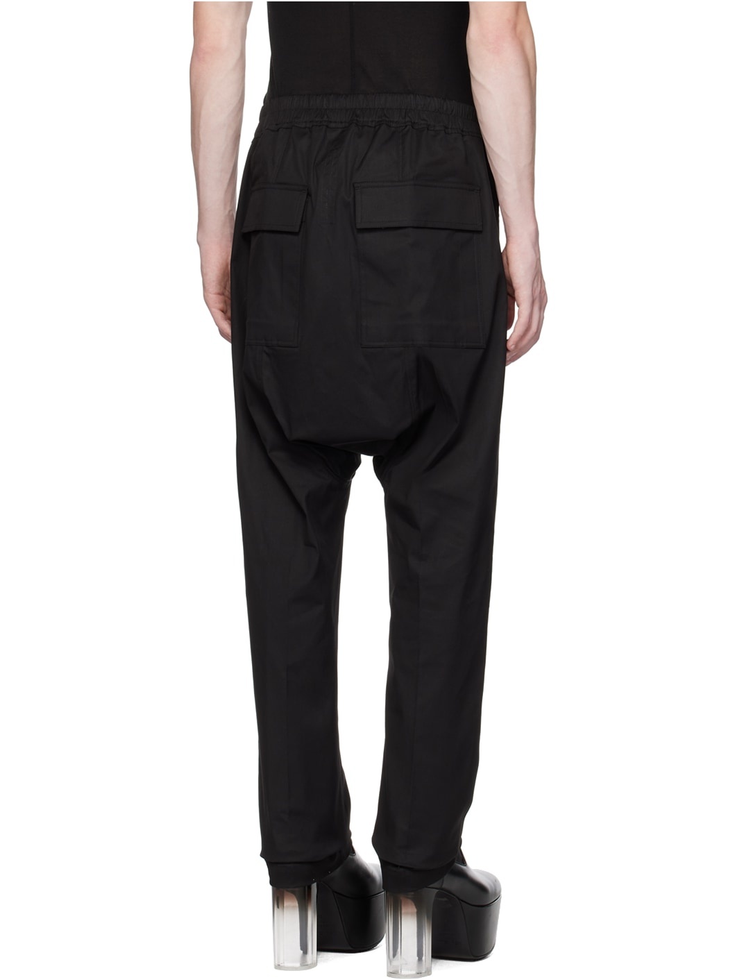 Black Drawstring Long Trousers - 3