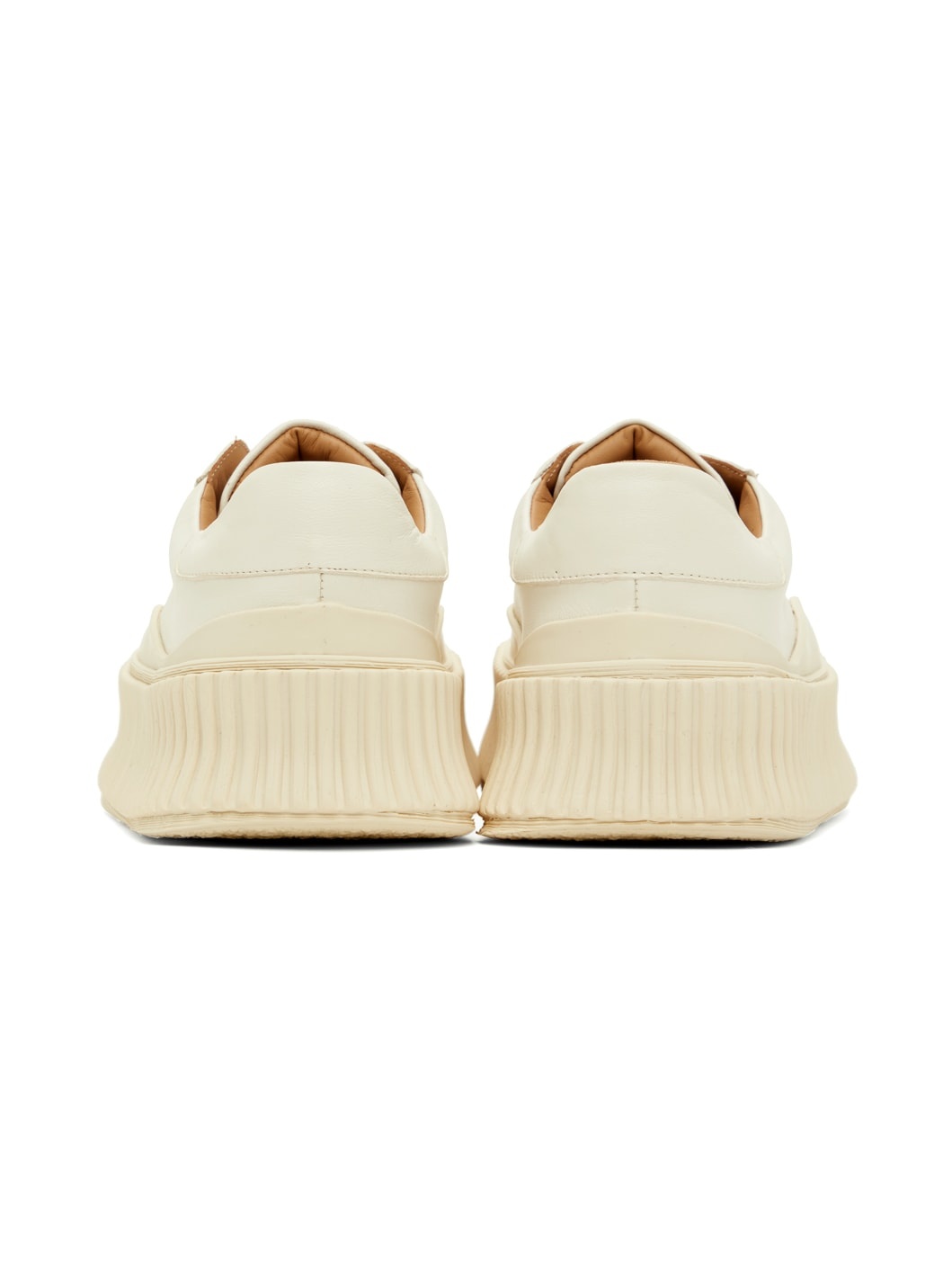 White Leather Platform Sneakers - 2