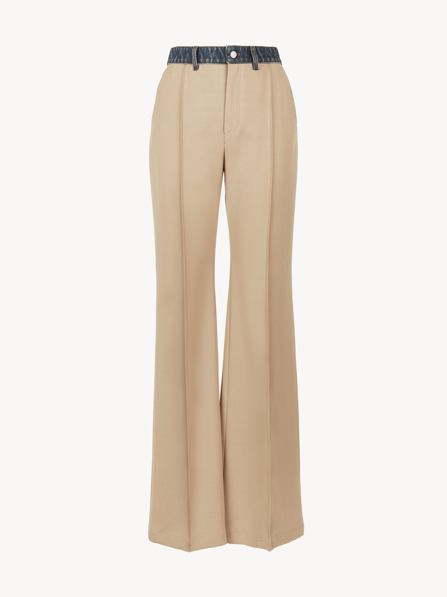 BIMATERIAL FLARE PANTS - 3