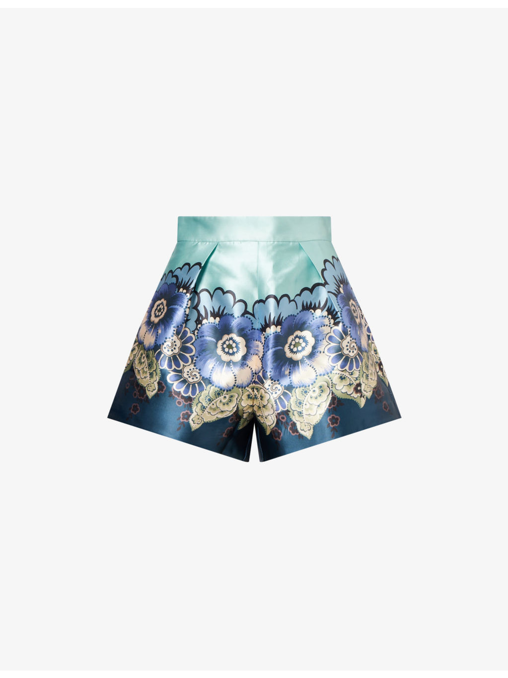 Madalena Printed Satin-Twilll Shorts - 1